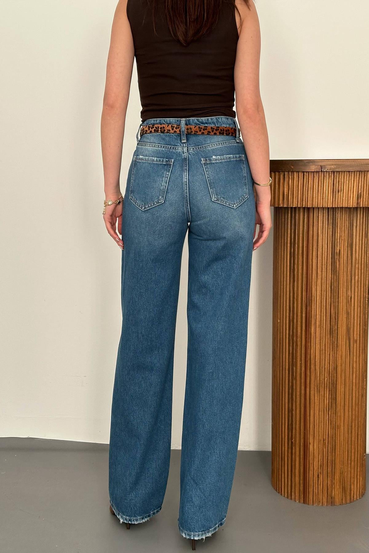 Lacivert Comfy Jeans Pantolon