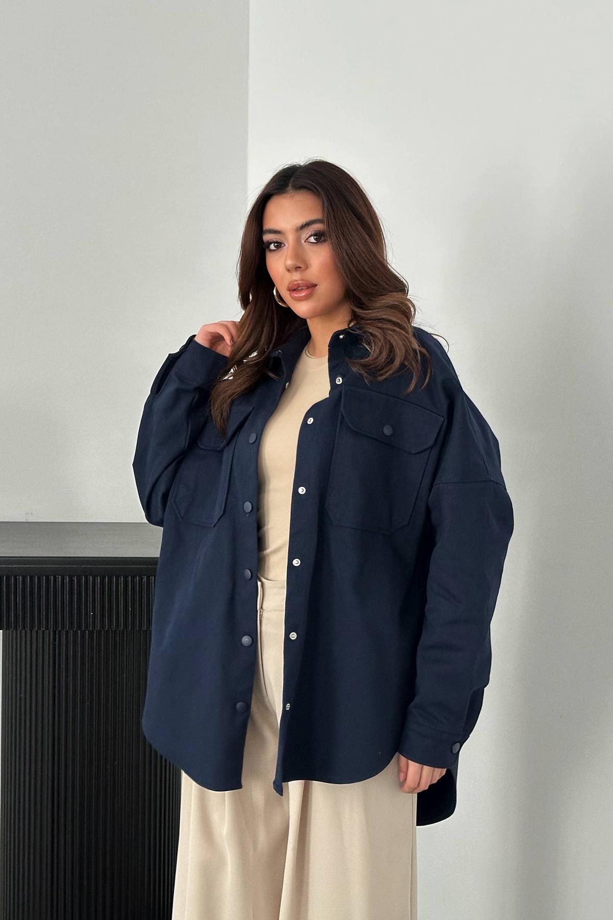 Toptan Lacivert Gabardin Gömlek Lacivert STD