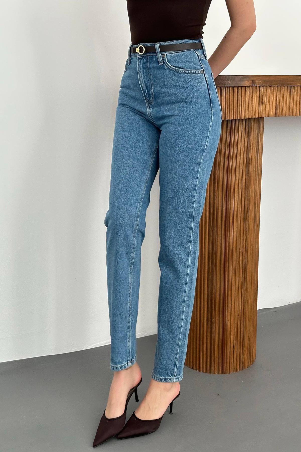 Toptan Mavi Boru Paça Jeans Pantolon