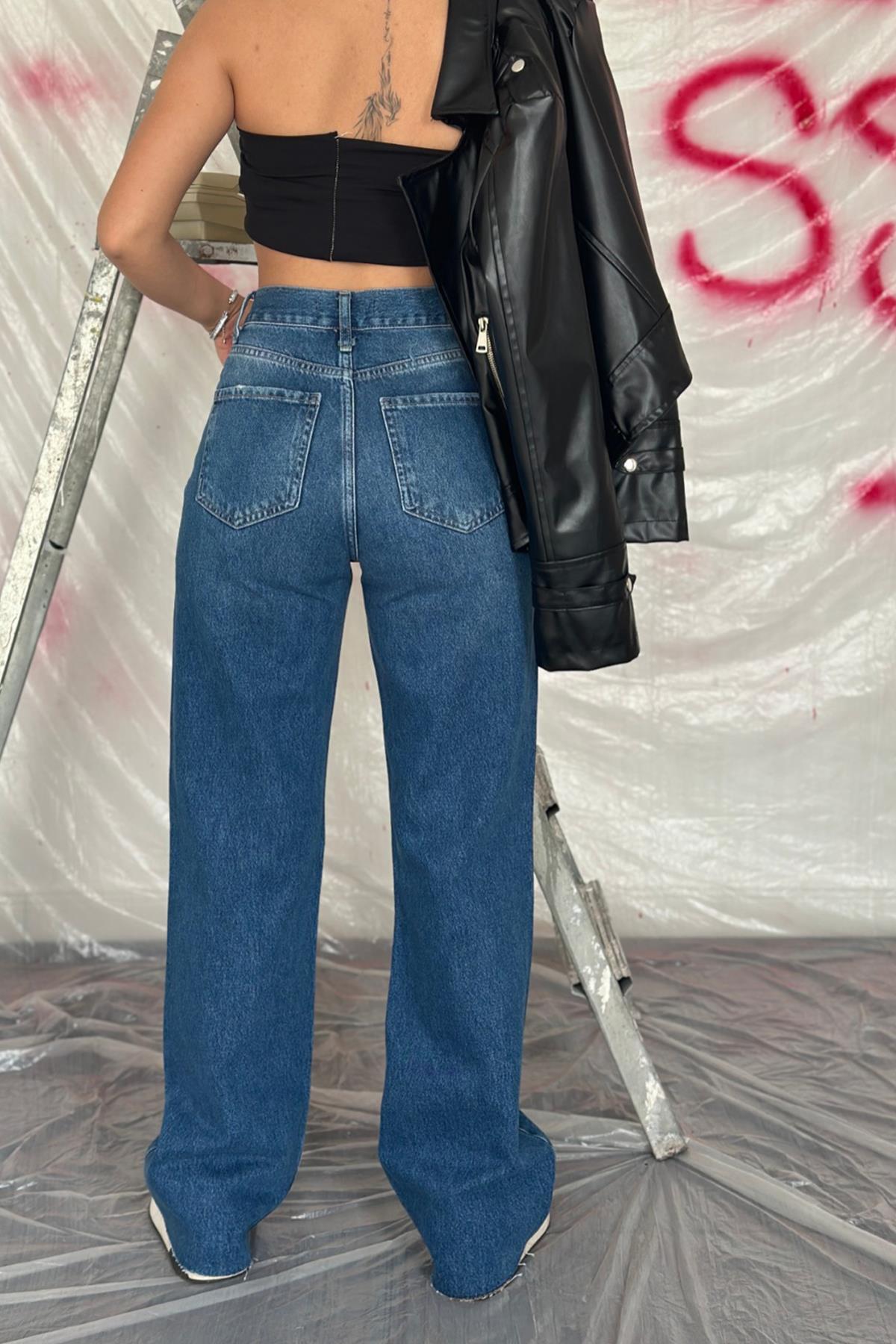 Toptan Mavi Yırtık Jeans Pantolon