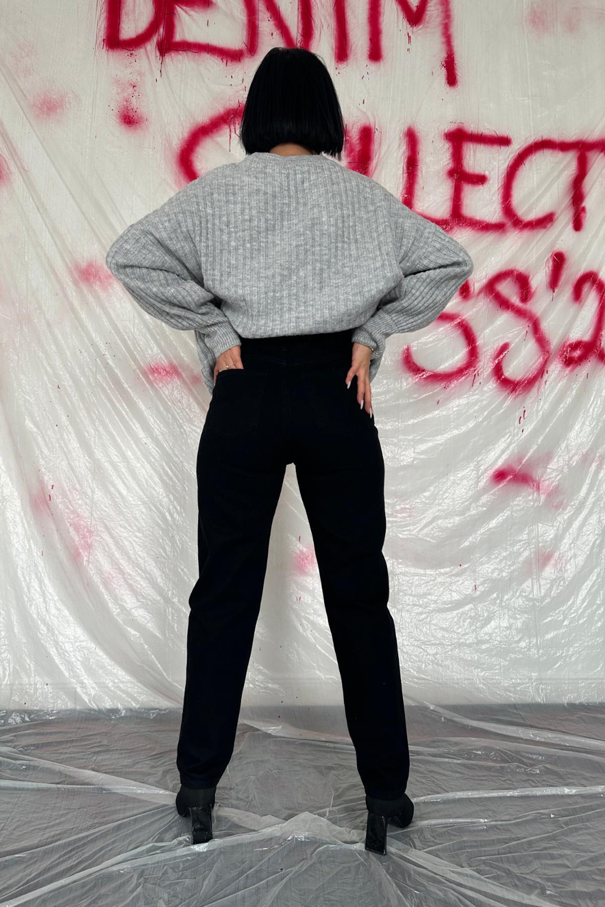 Toptan Siyah Boru Paça Jeans Pantolon