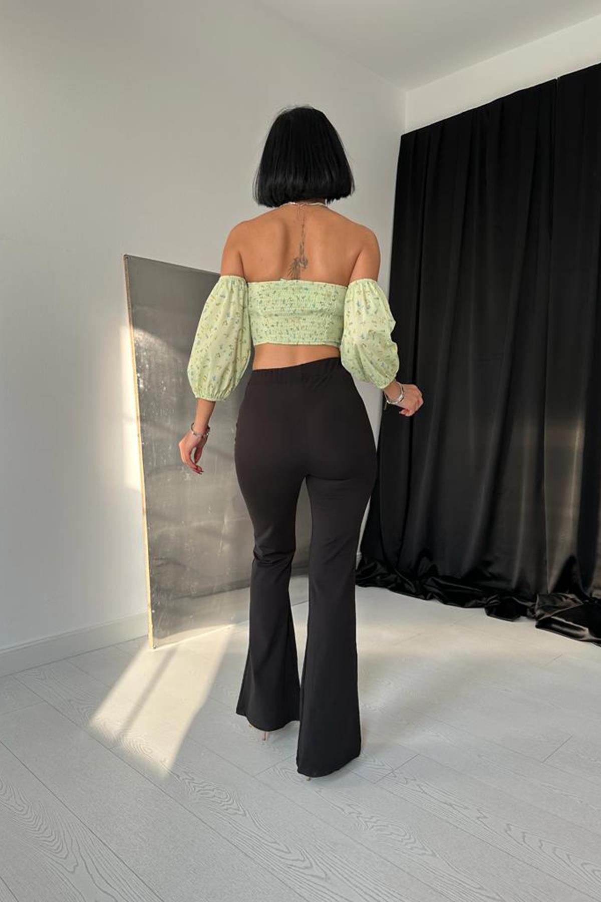 Toptan Siyah İspanyol Tayt