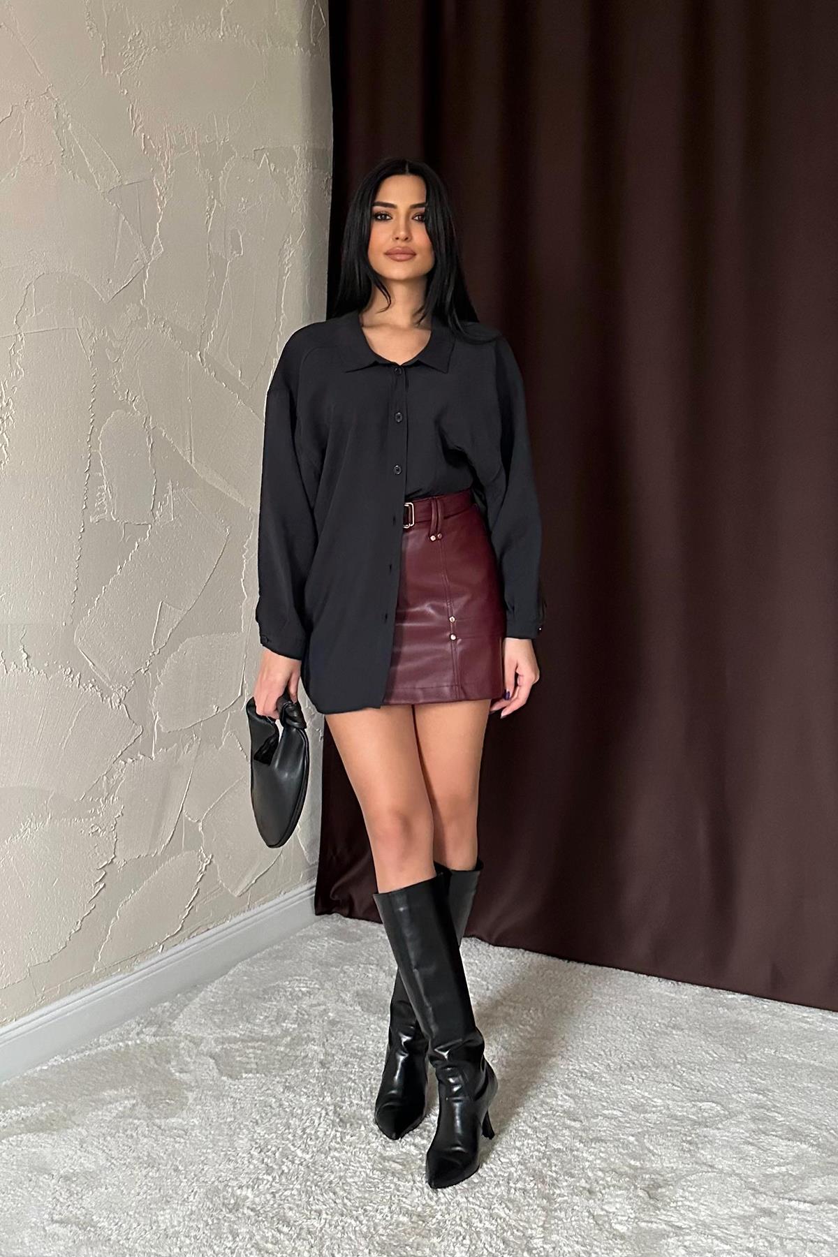 Toptan Siyah Salaş Gömlek