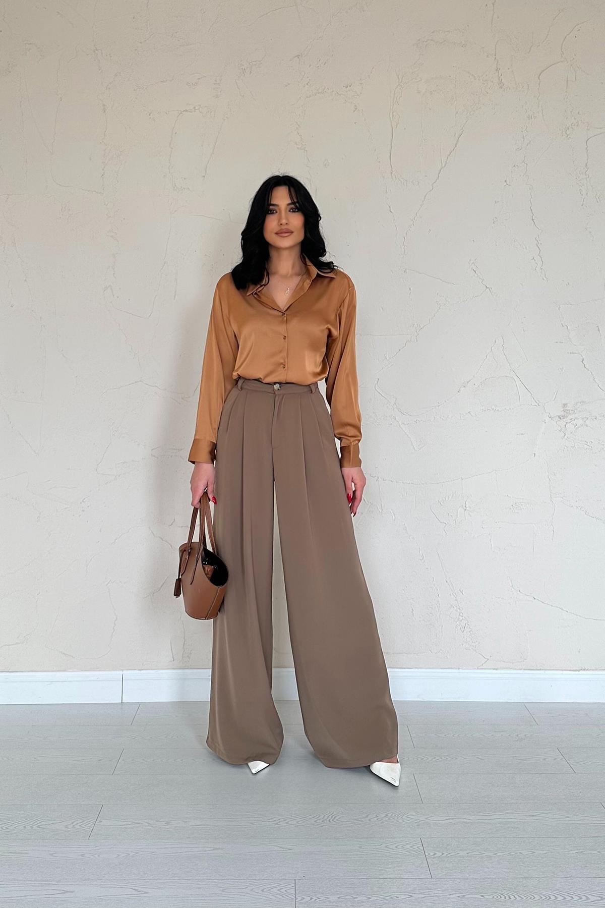 Toptan Vizon Saten Gömlek