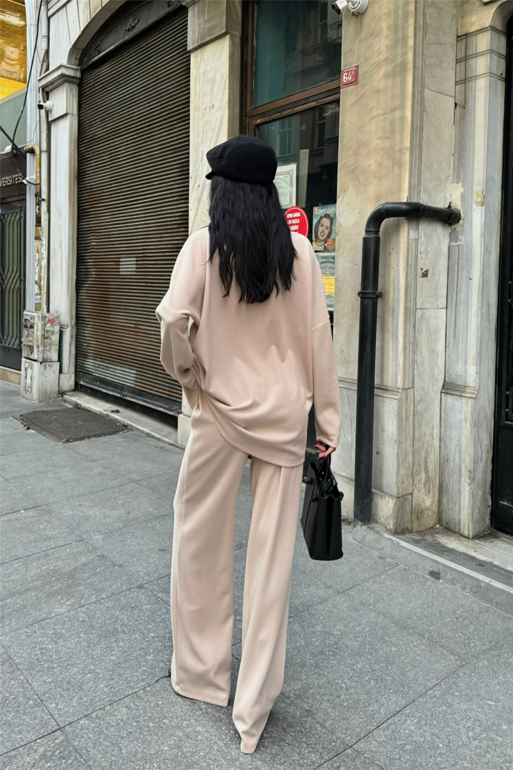 TRİKO HIRKA PANTOLON TAKIM - Bej