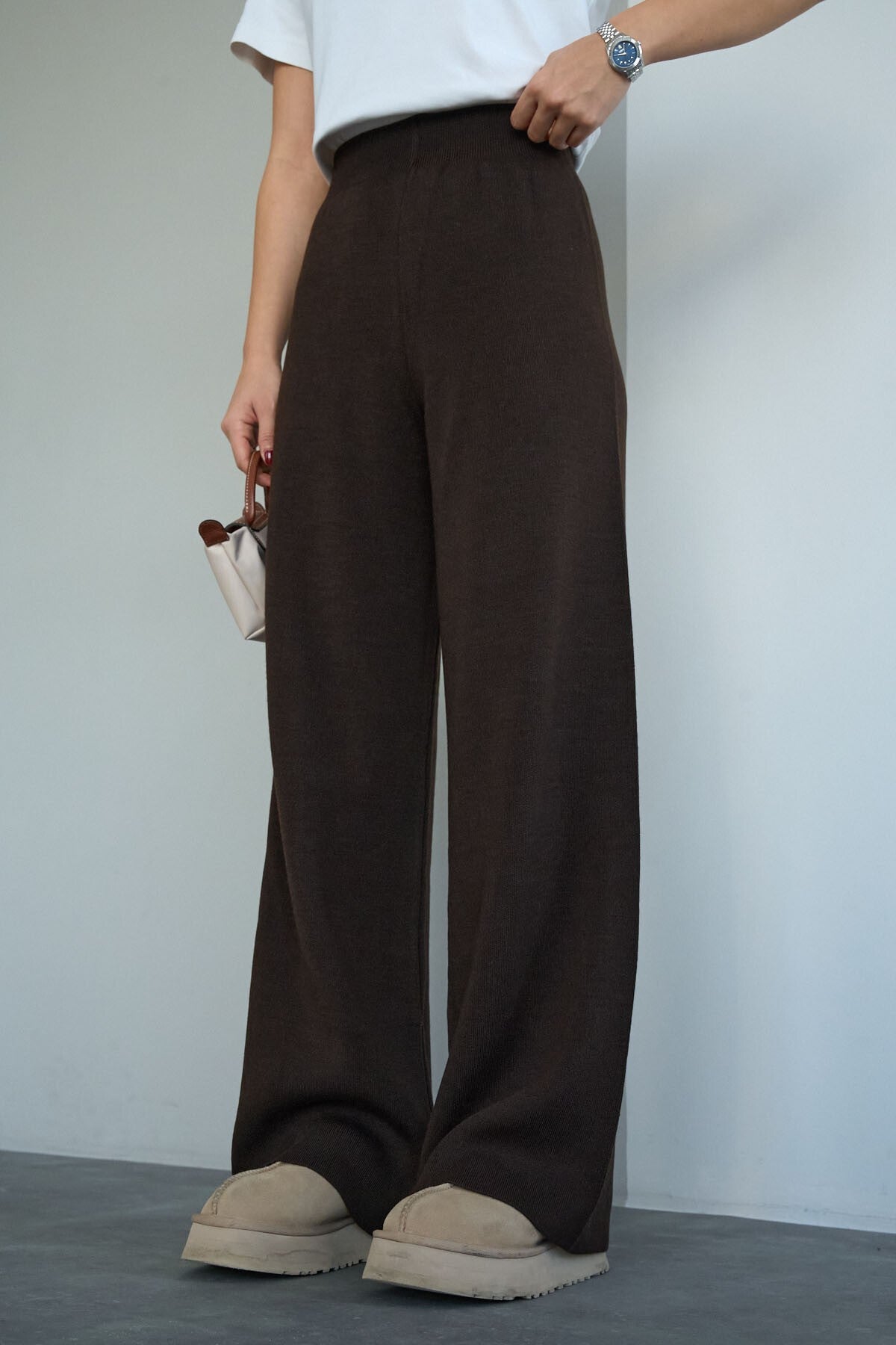 Dark Brown Knit Trousers