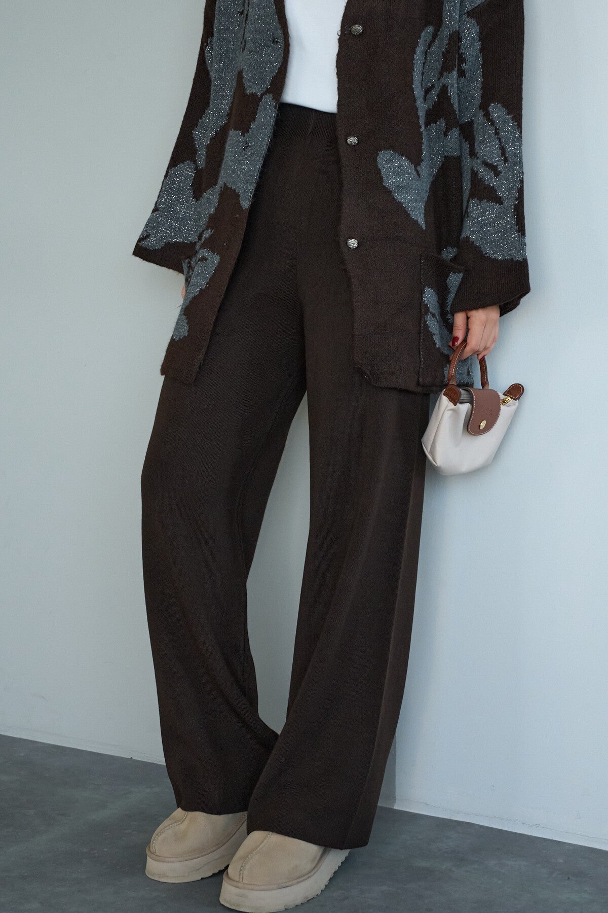Dark Brown Knit Trousers