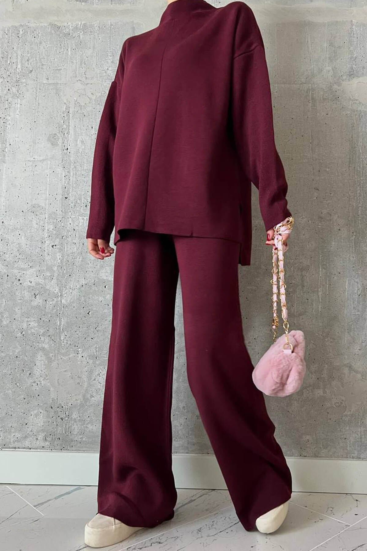 Burgundy Knit Set