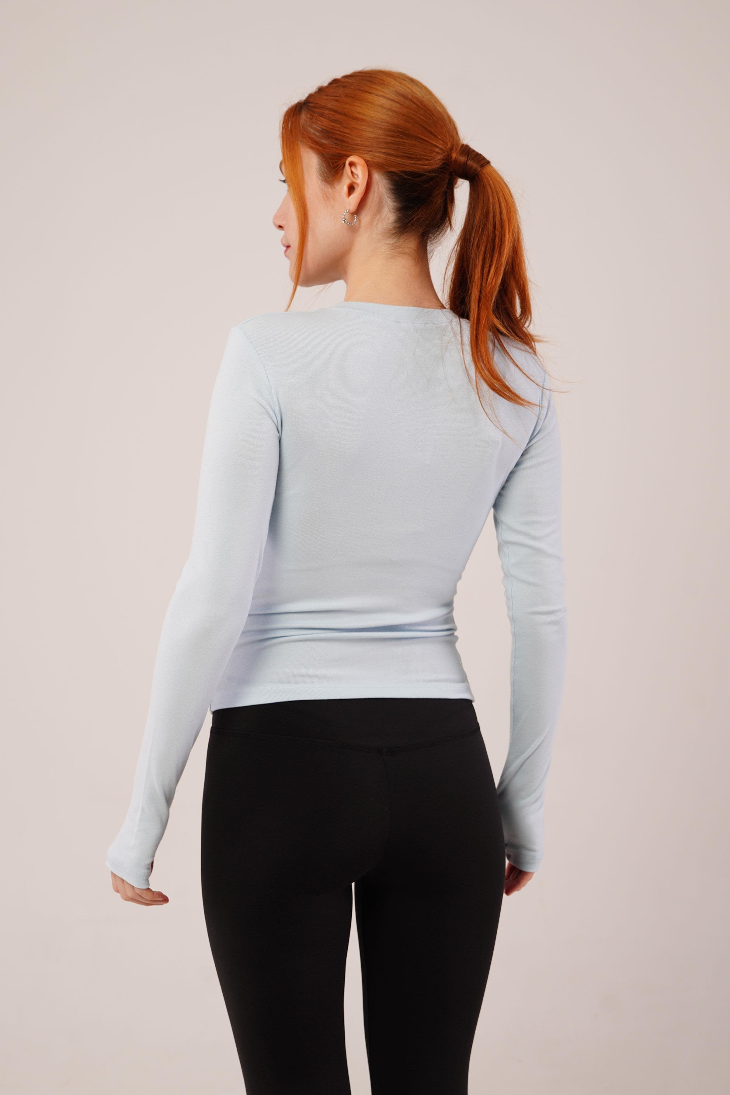 Uzun Kollu Basic Bebe Mavisi Toptan Bluz