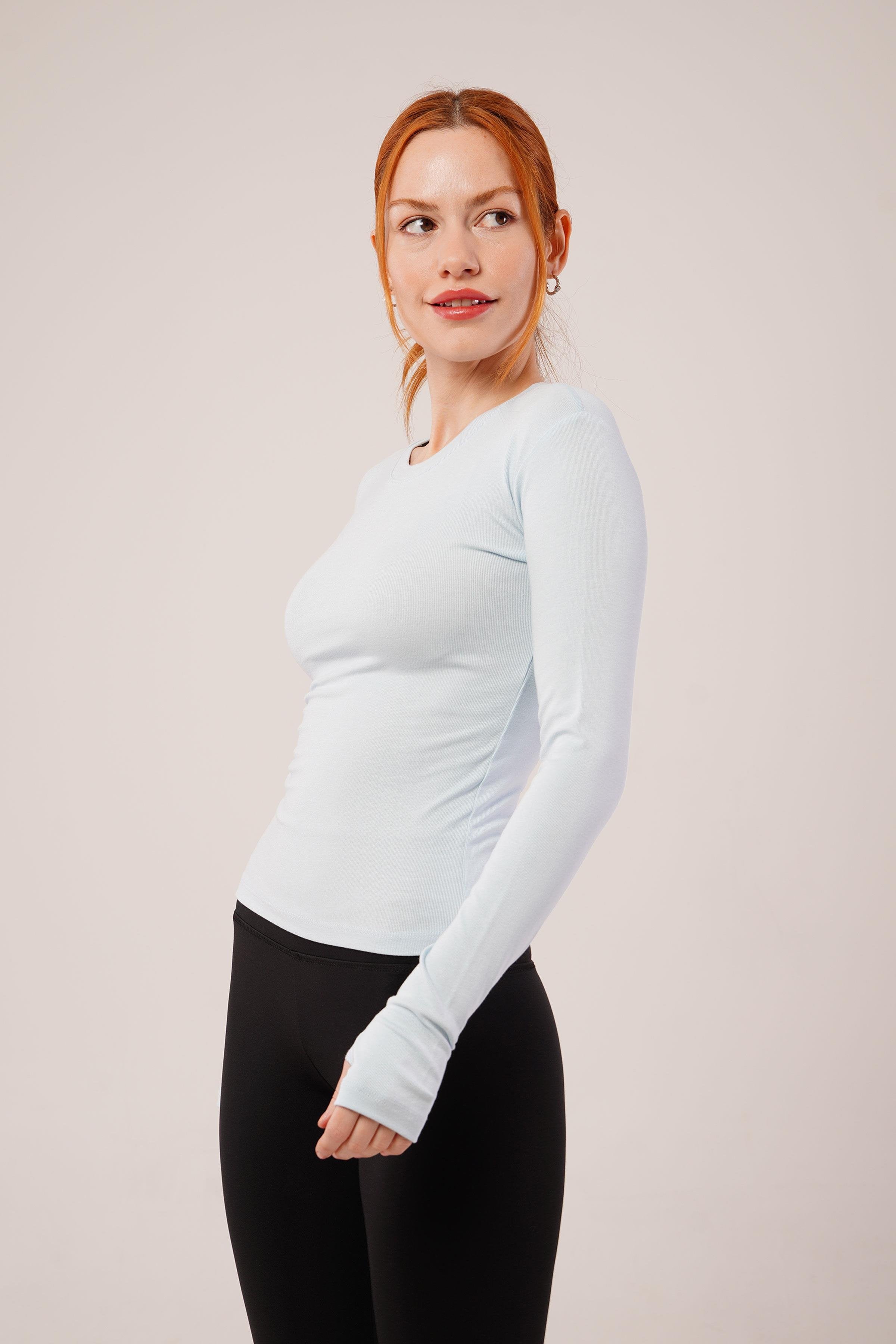 Uzun Kollu Basic Bebe Mavisi Toptan Bluz
