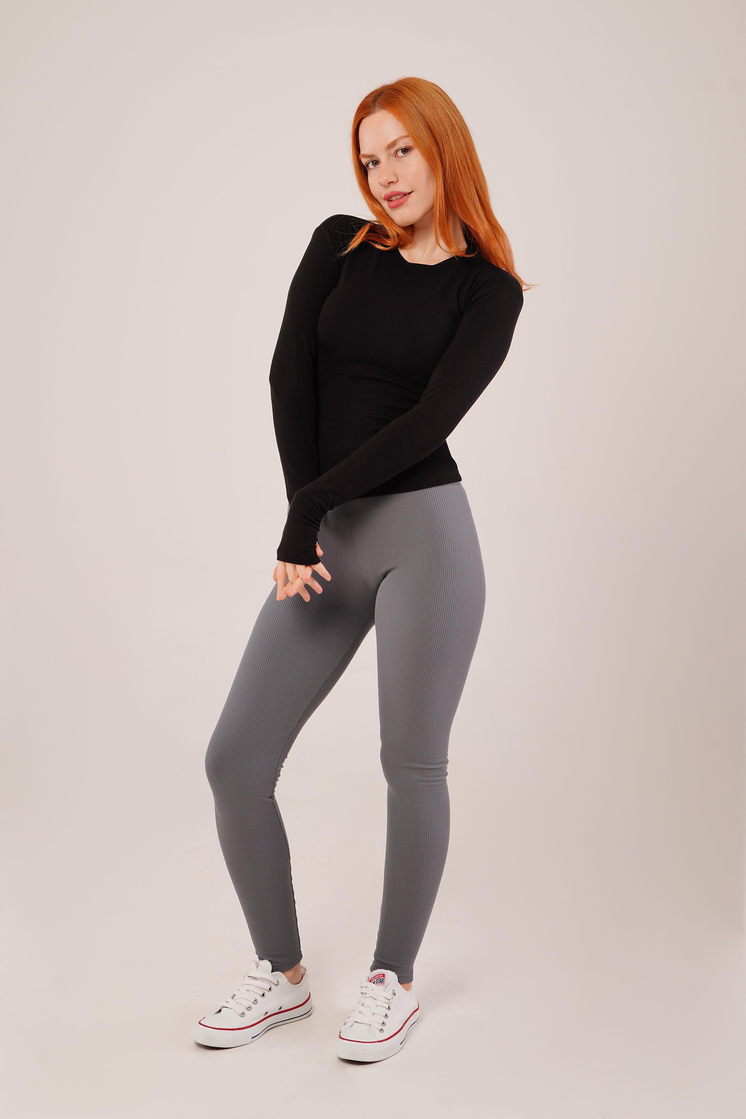 Uzun Kollu Basic Siyah Toptan Bluz