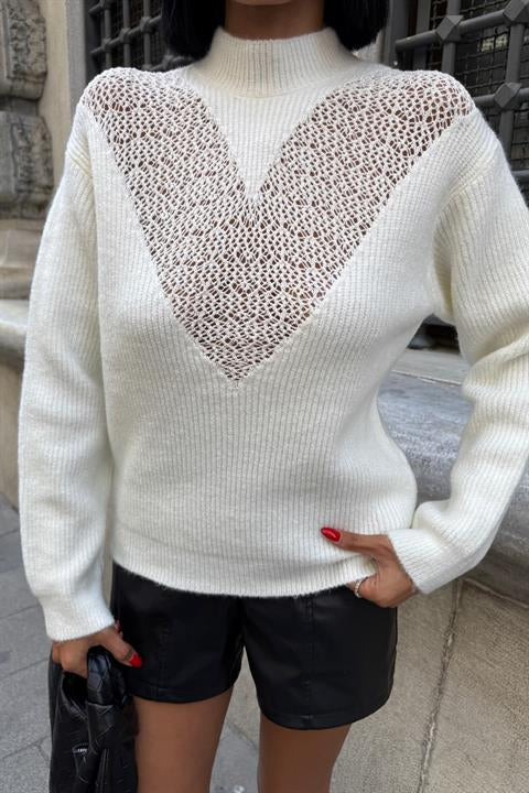 V Ajurlu Triko Kazak 1368