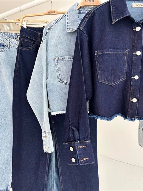 Veronika Yırtmaçlı Denim Takım 9913