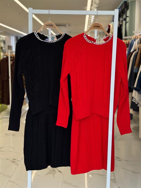 Vinca Zincir Detay Sırt Dekolte Takım 9580-01