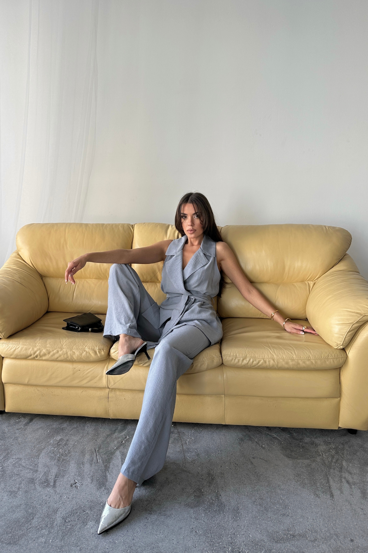 YELEK - PANTOLON TAKIM ÇİLEK KUMAŞ - Gri