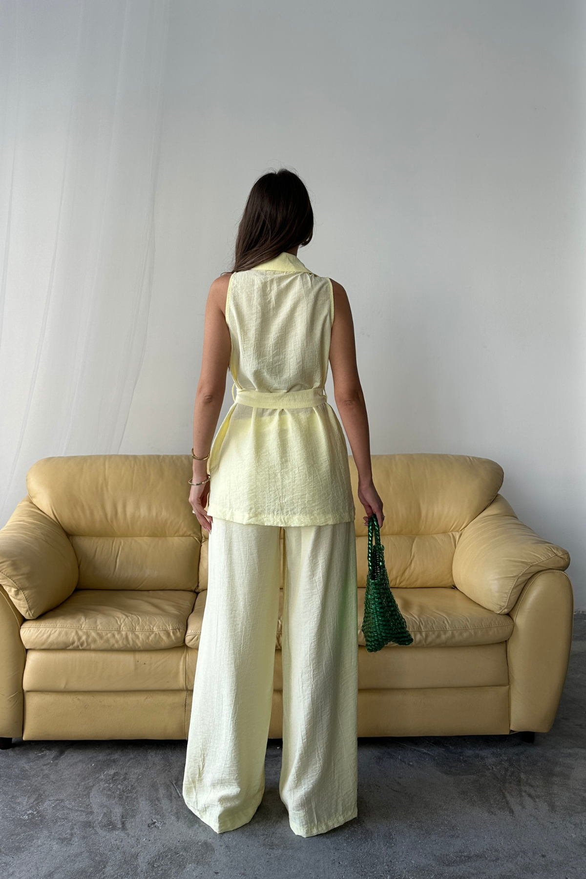 YELEK - PANTOLON TAKIM ÇİLEK KUMAŞ - Sarı