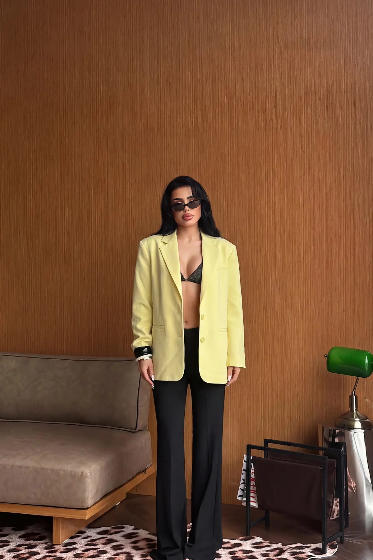 Sarı Sidrit Oversize Blazer