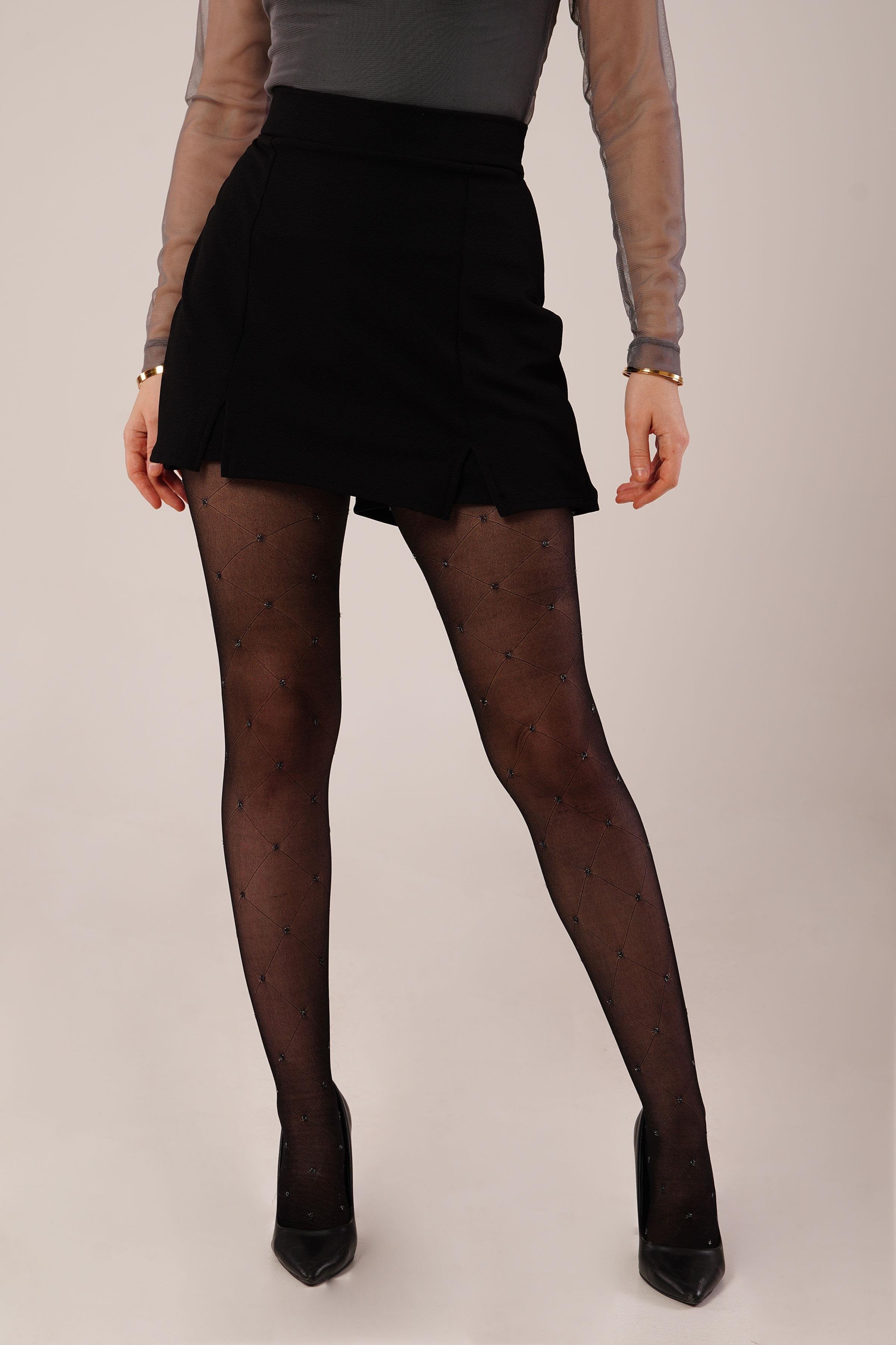 Yırtmaç Detaylı Siyah Toptan Mini Etek Siyah S