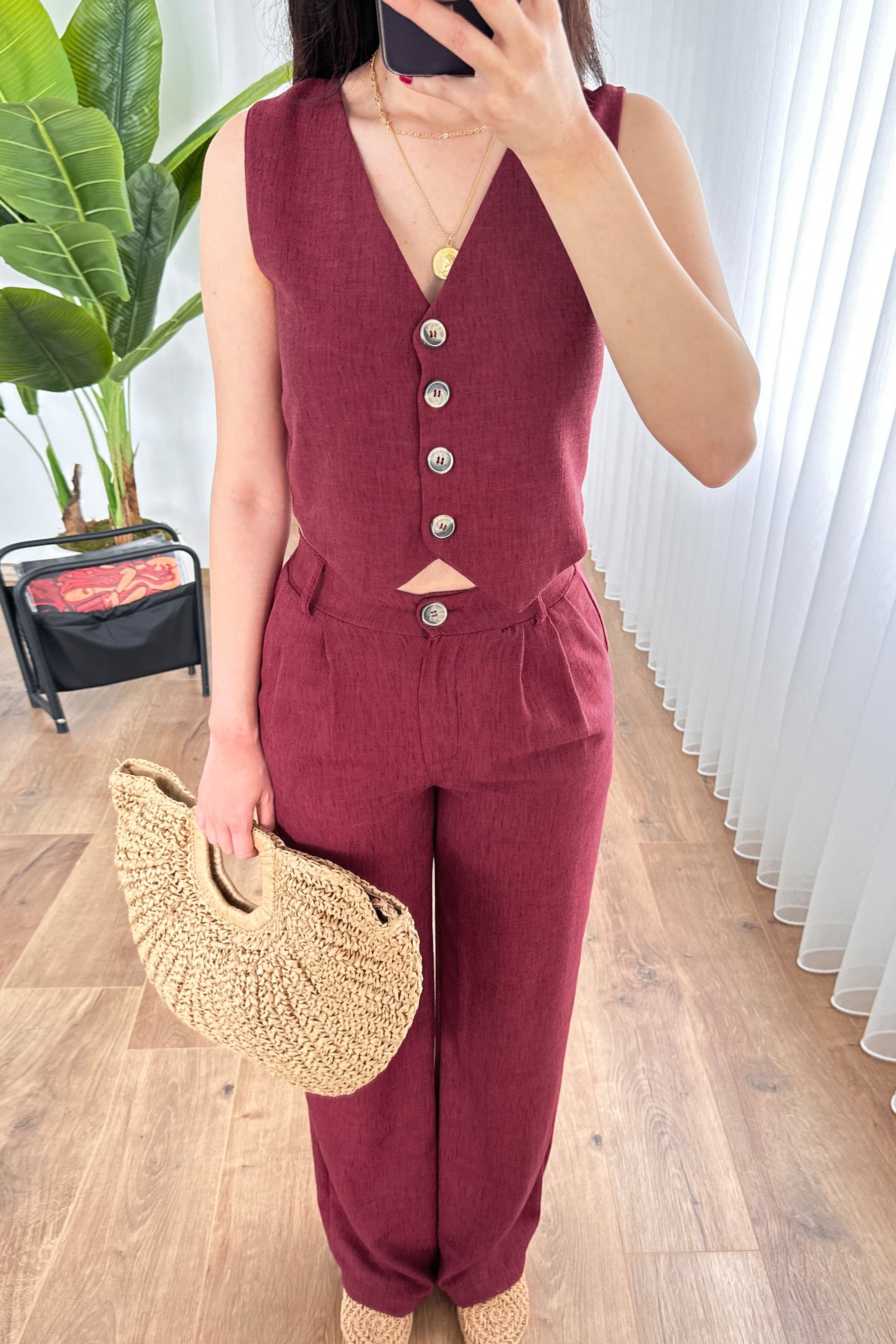 Kırçıllı Desen Bordo Toptan Takım