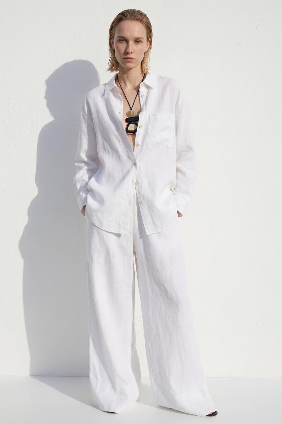 100% Linen Loose Trousers
