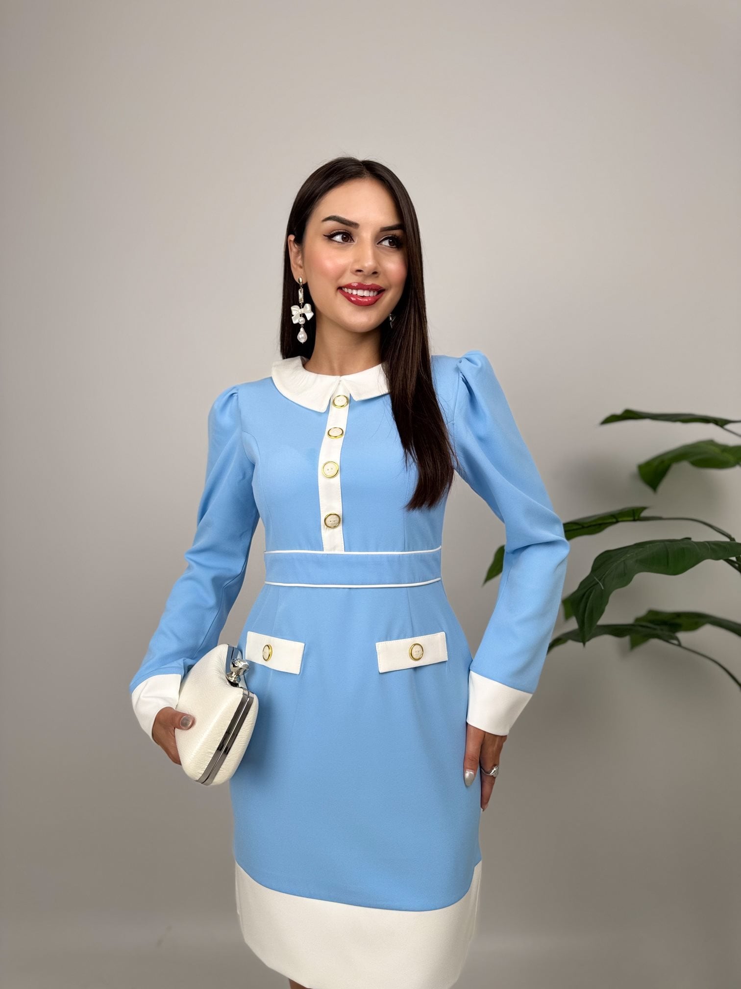 1002 GARNISHED SHORT TIGHT DRESS