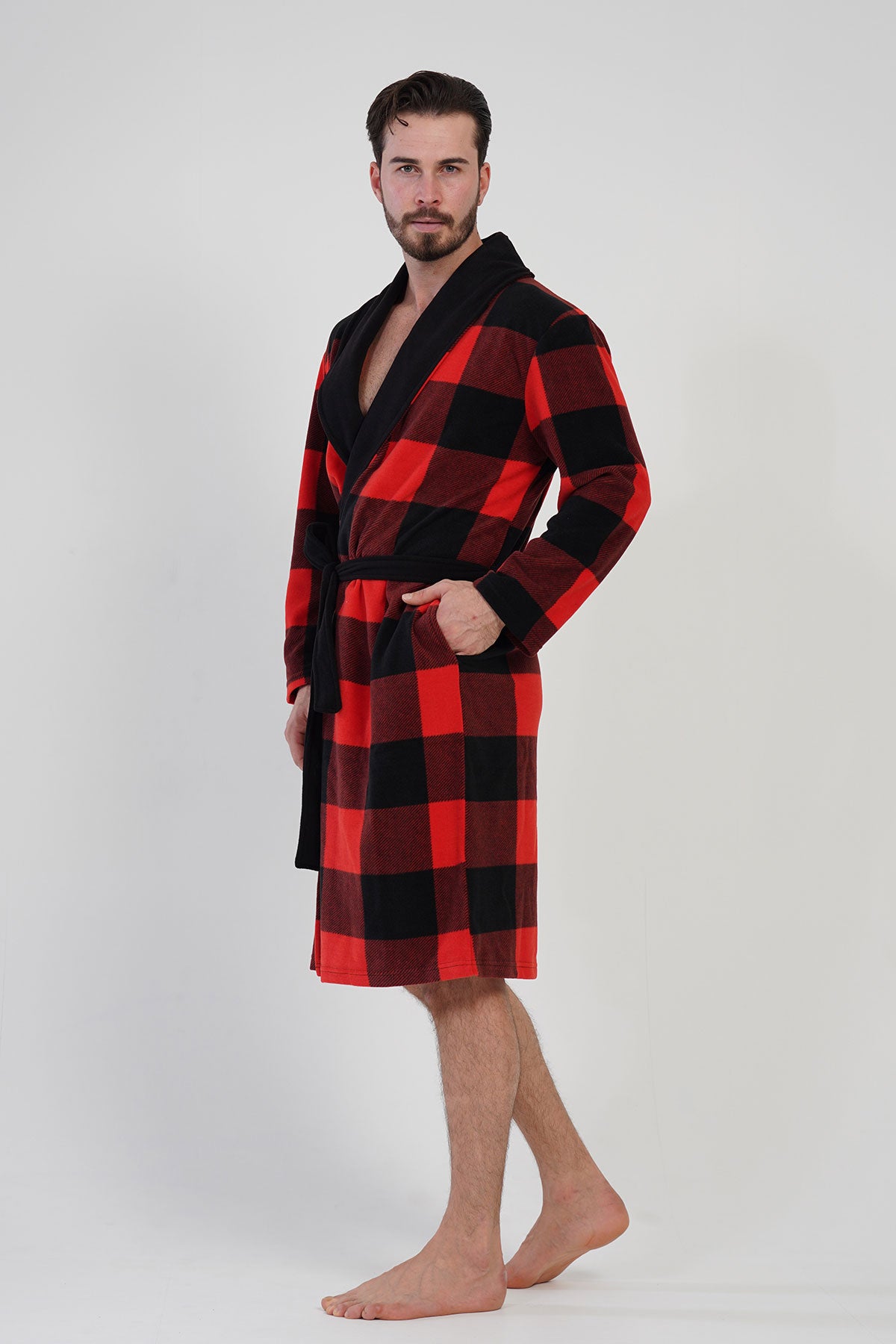 ERKEK POLAR SAL YAKALI UZUN KOL UZUN CEPLI SABAHLIK