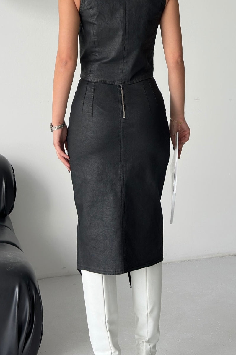 Asimetrik Etek - Siyah - (S-XL-6) - 6