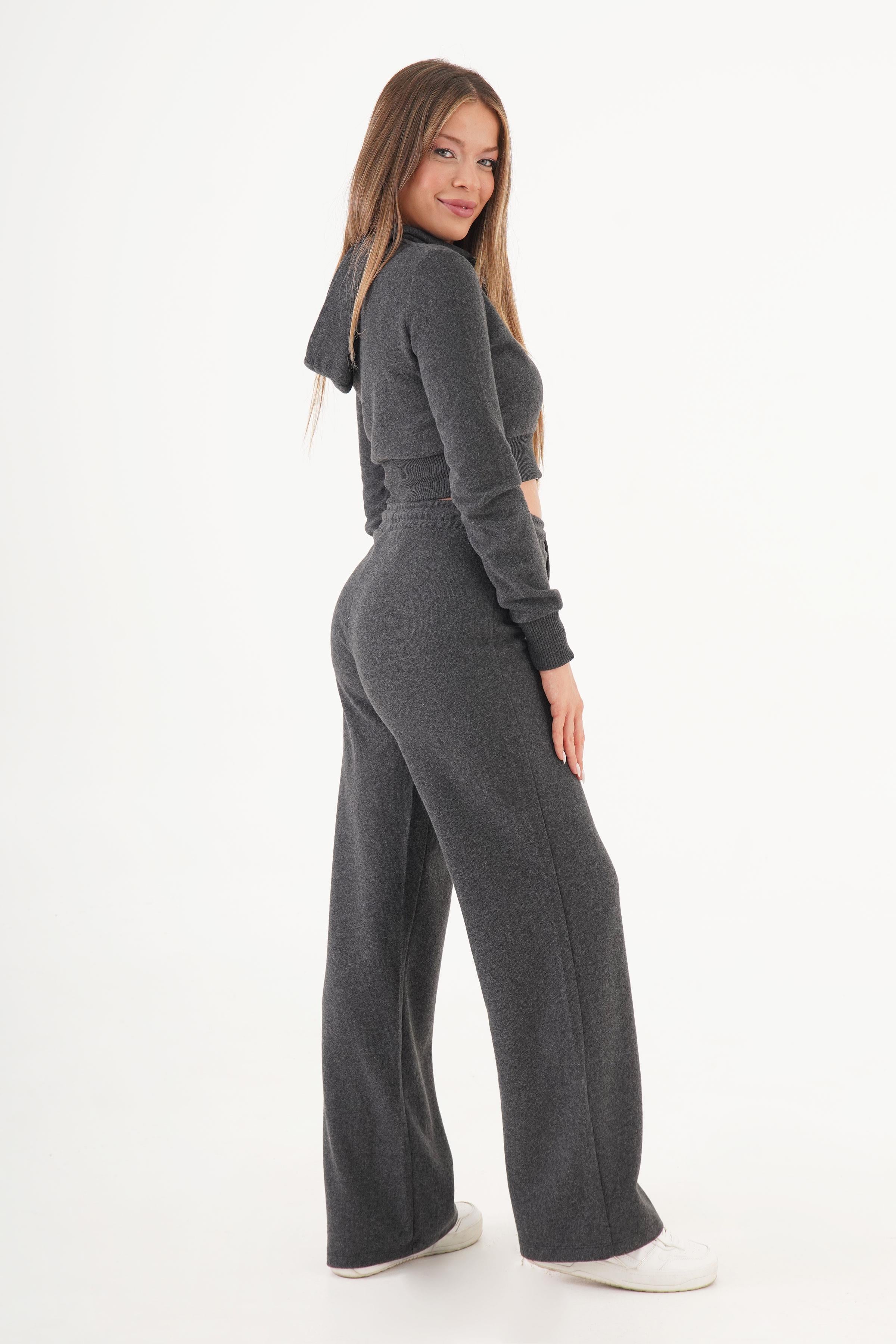 Selanik Fermuarlı Sweat Toptan Antrasit Takım