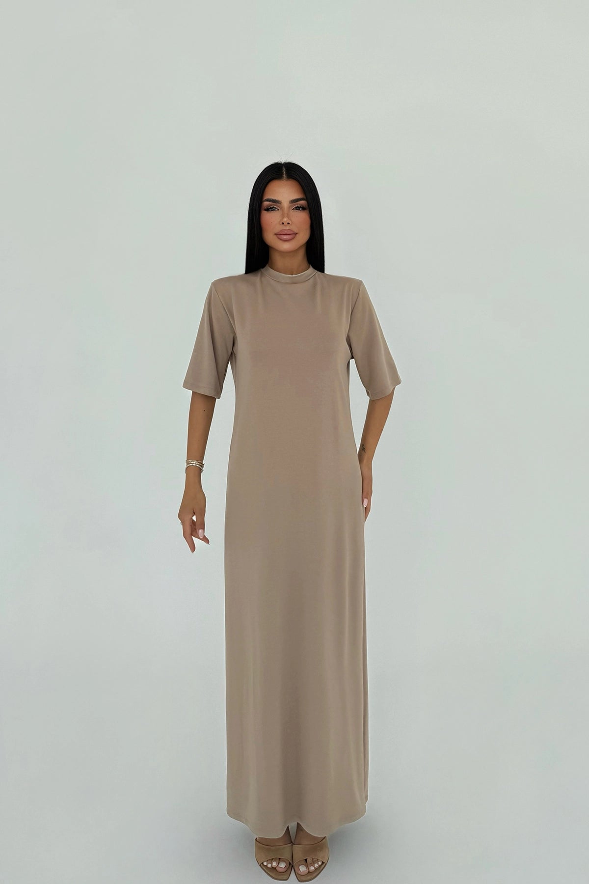 Bej Roland Uzun Elbise XS