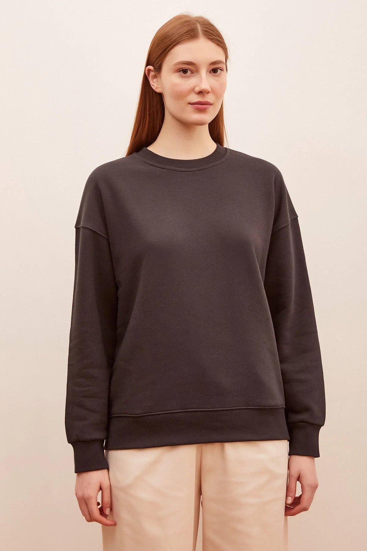 Bisiklet Yaka Sweatshirt - Antirasit - Antirasit - L