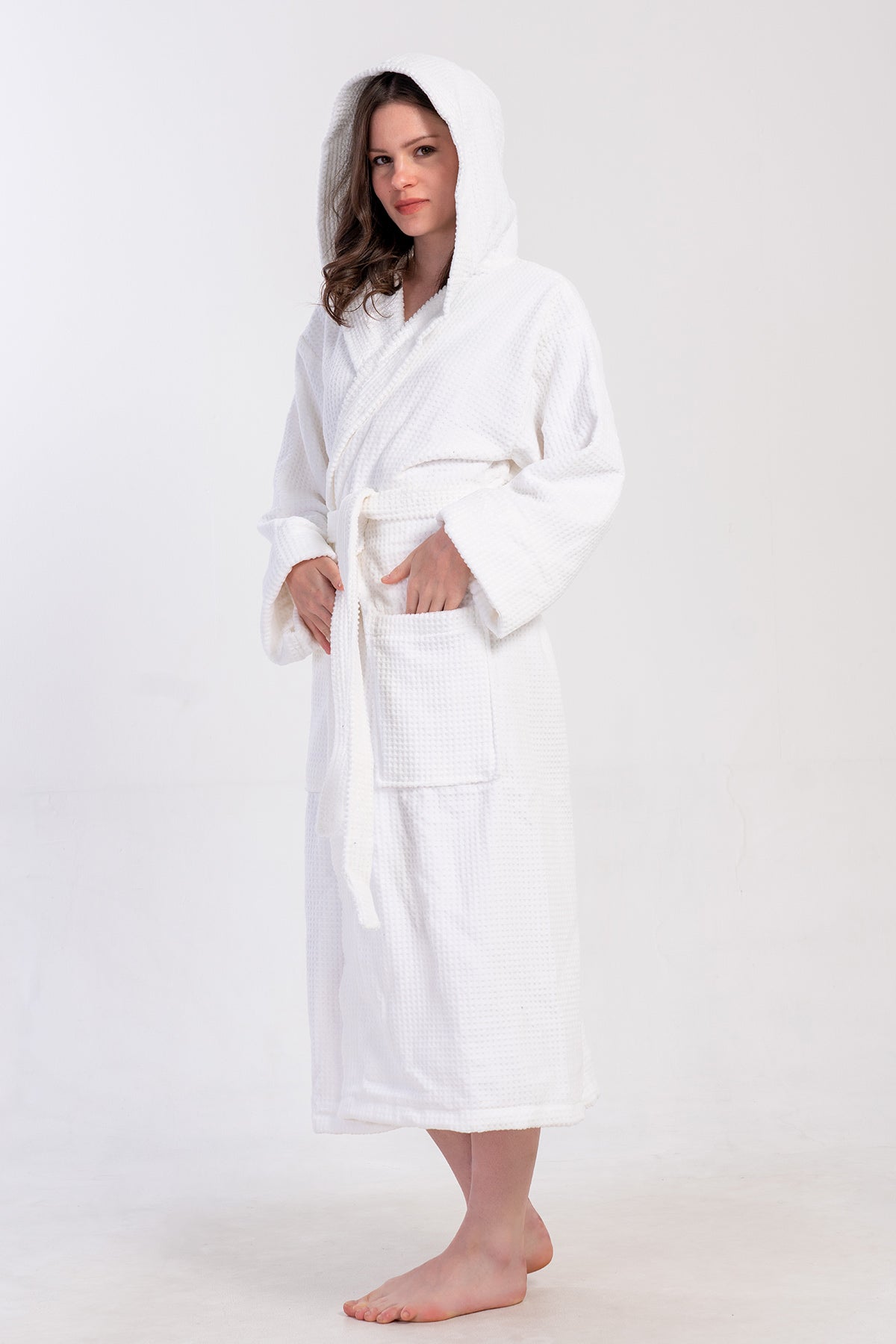 KADIN BUKLE KAPSONLU UZUN KOL UZUN BORNOZ