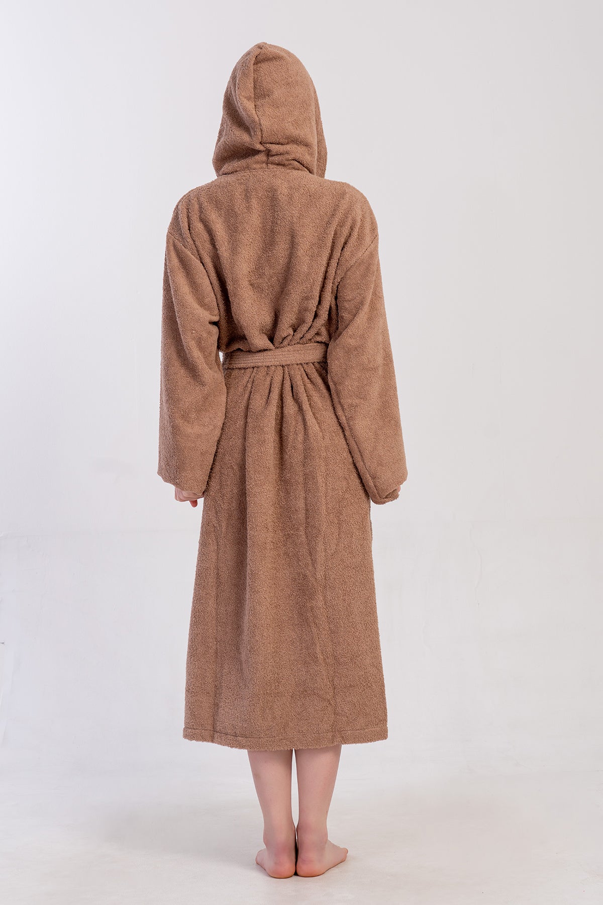 KADIN BUKLE KAPSONLU UZUN KOL UZUN BORNOZ