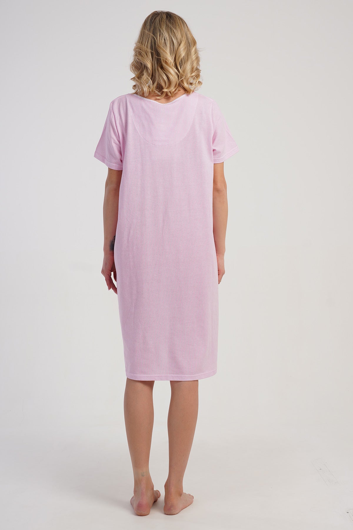KADIN SUPREM KISA KOL KISA BOY MARAS GECELIK - BABY PINK