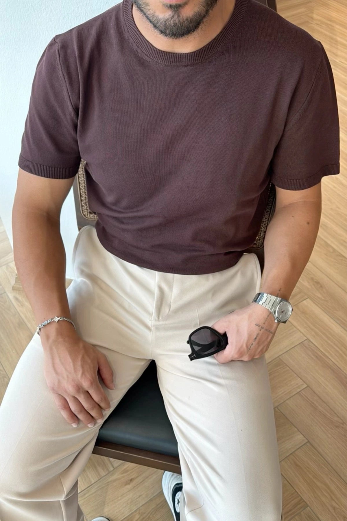 Acı Kahve Oversize Basic Tişört S