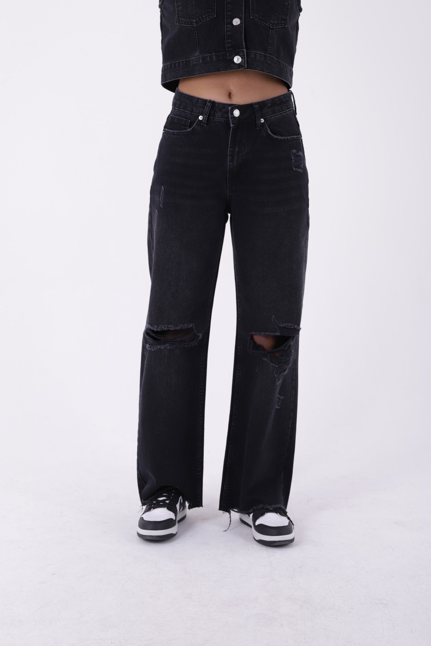 Bol Paça Kot Pantolon - Antrasit Kot - (28-33) - 2