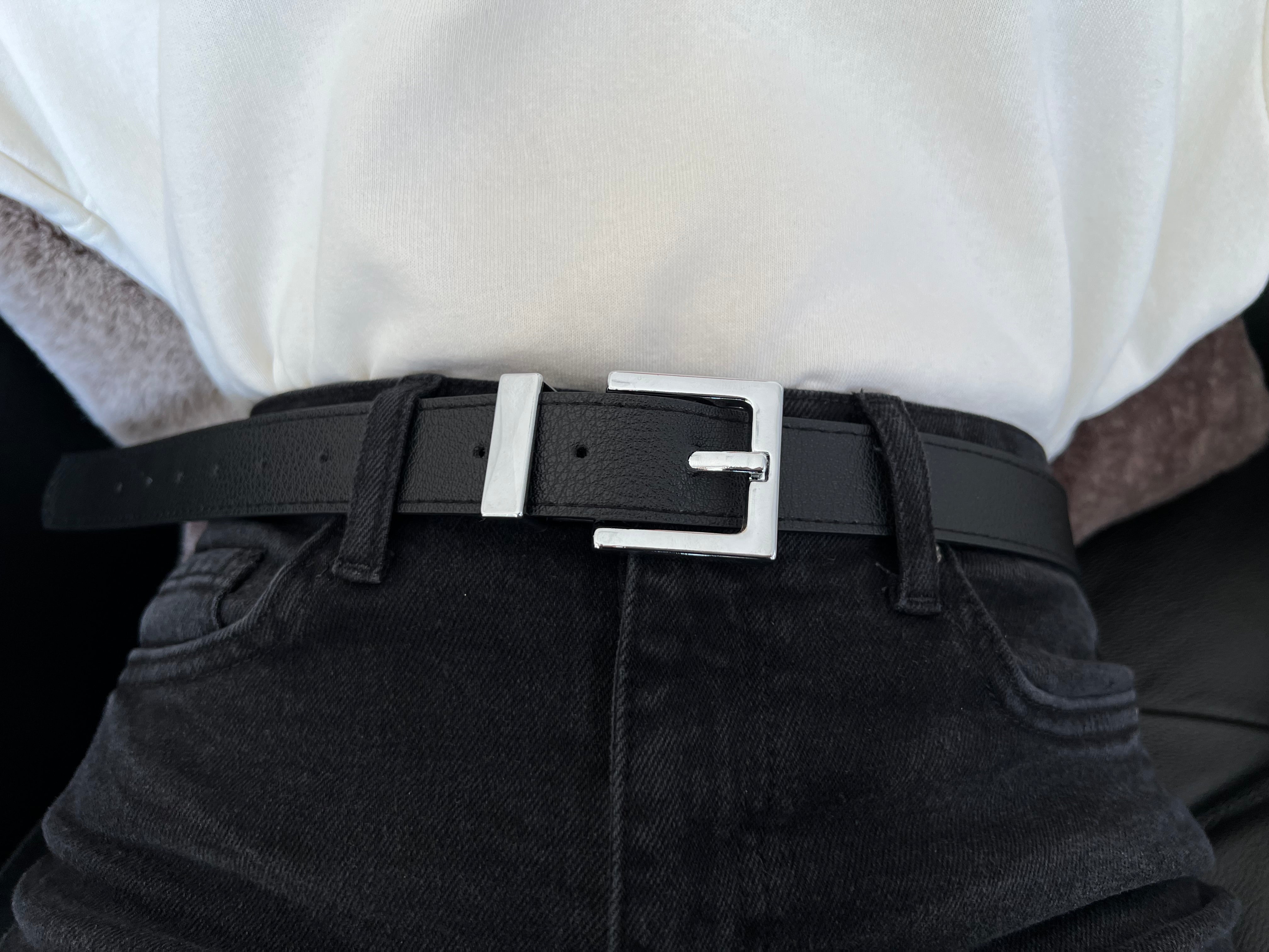 Square Buckle and Cross Women's Belt