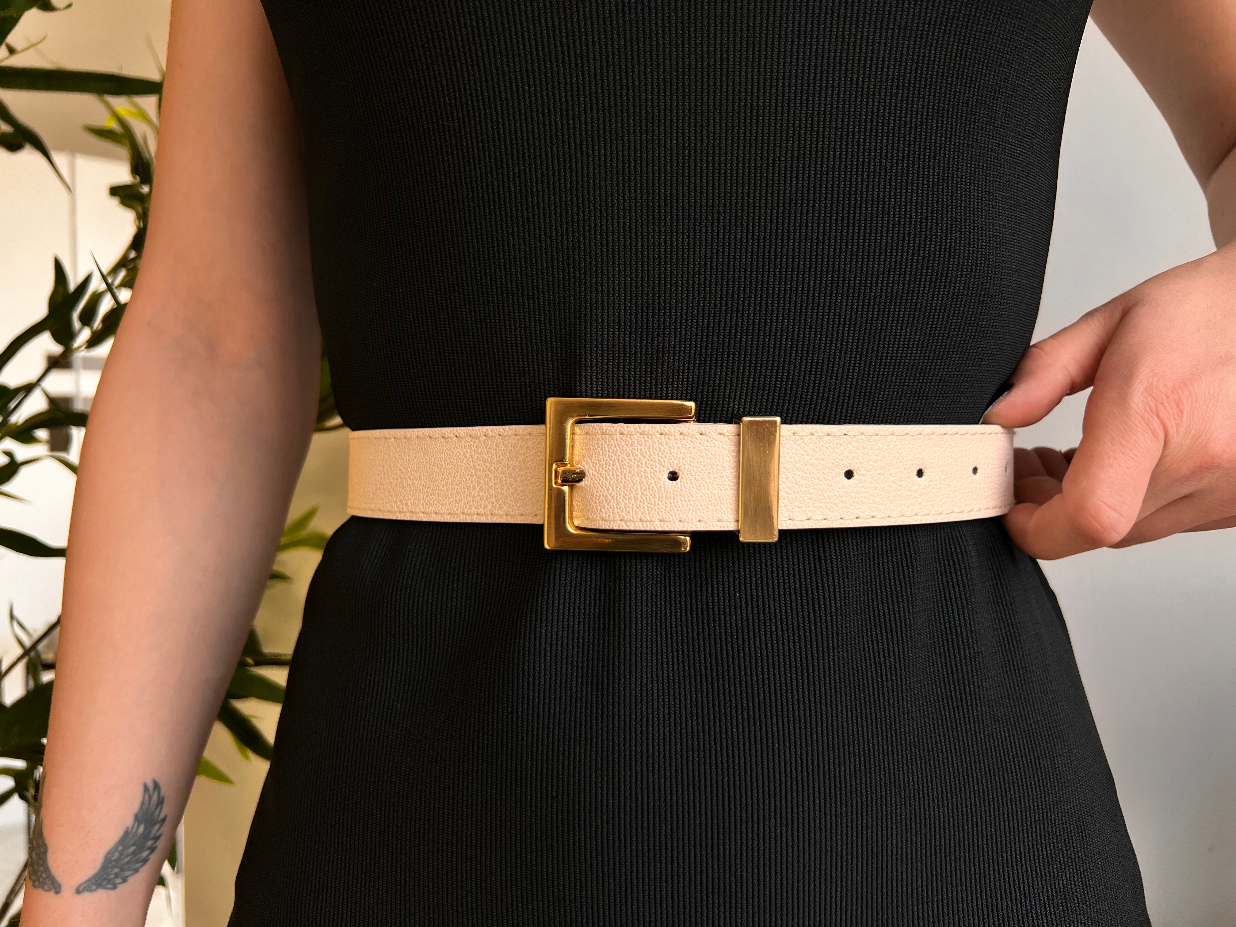 Square Buckle and Cross Women's Belt