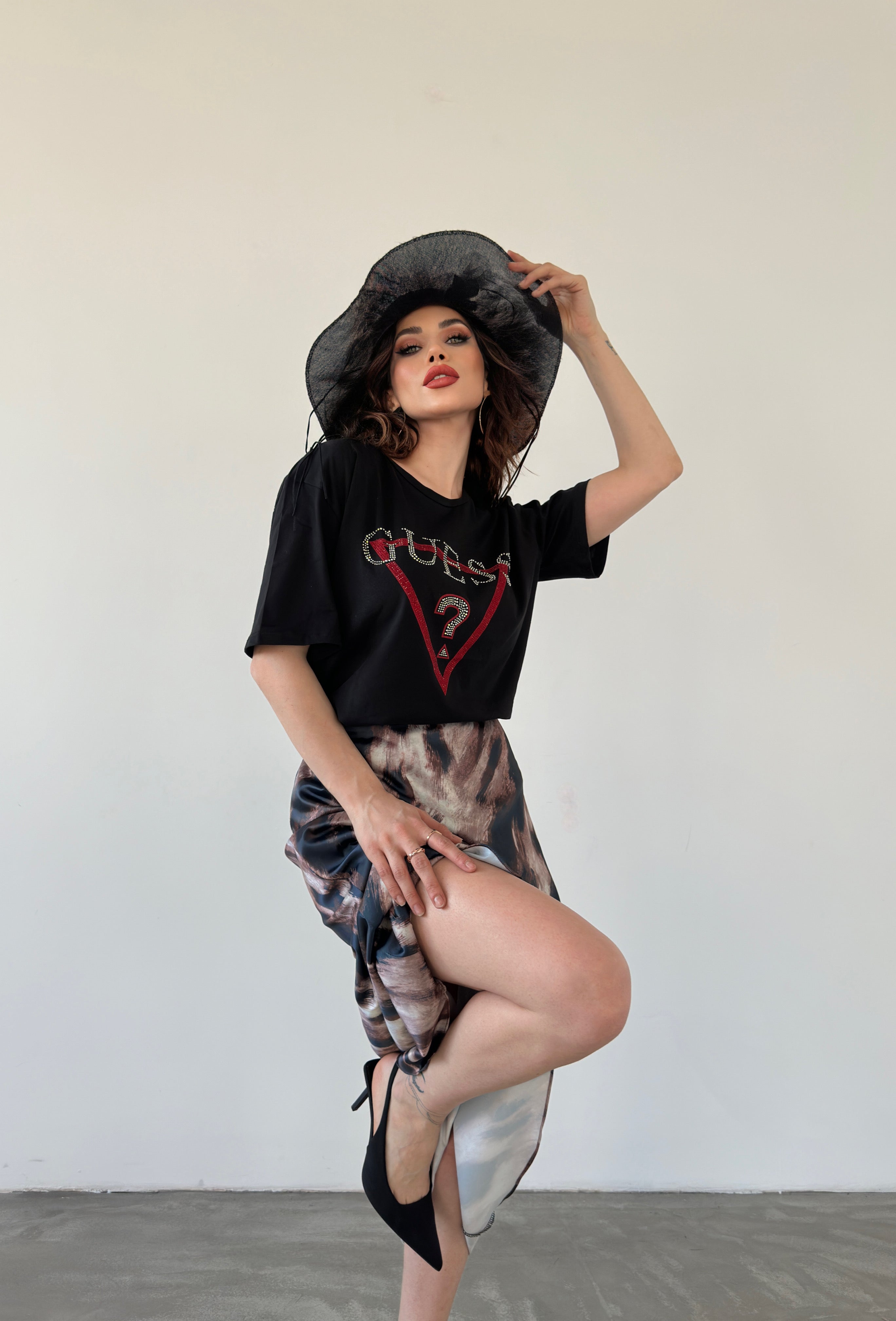 Maxi Length Satin Skirt