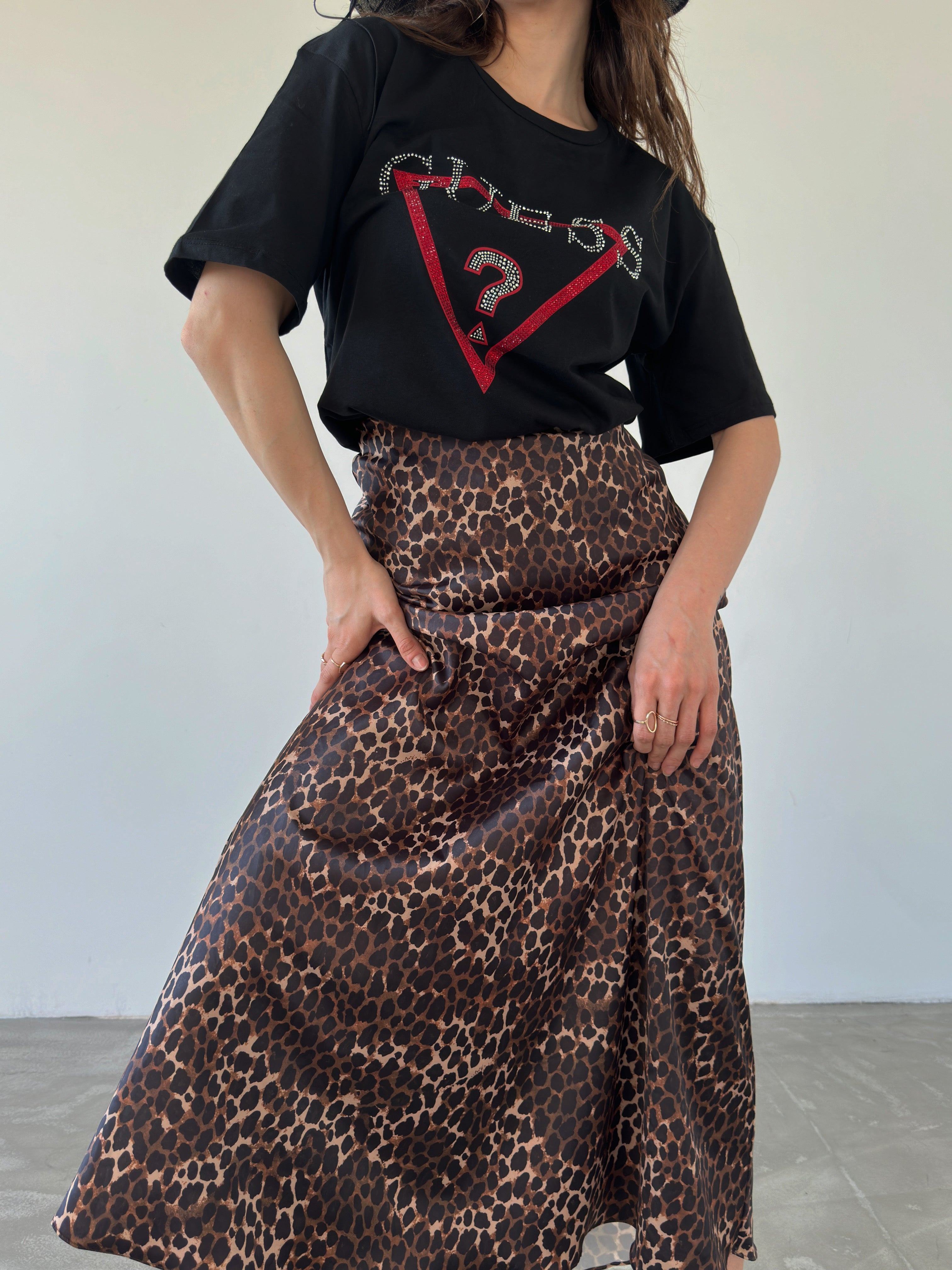 Maxi Length Satin Skirt
