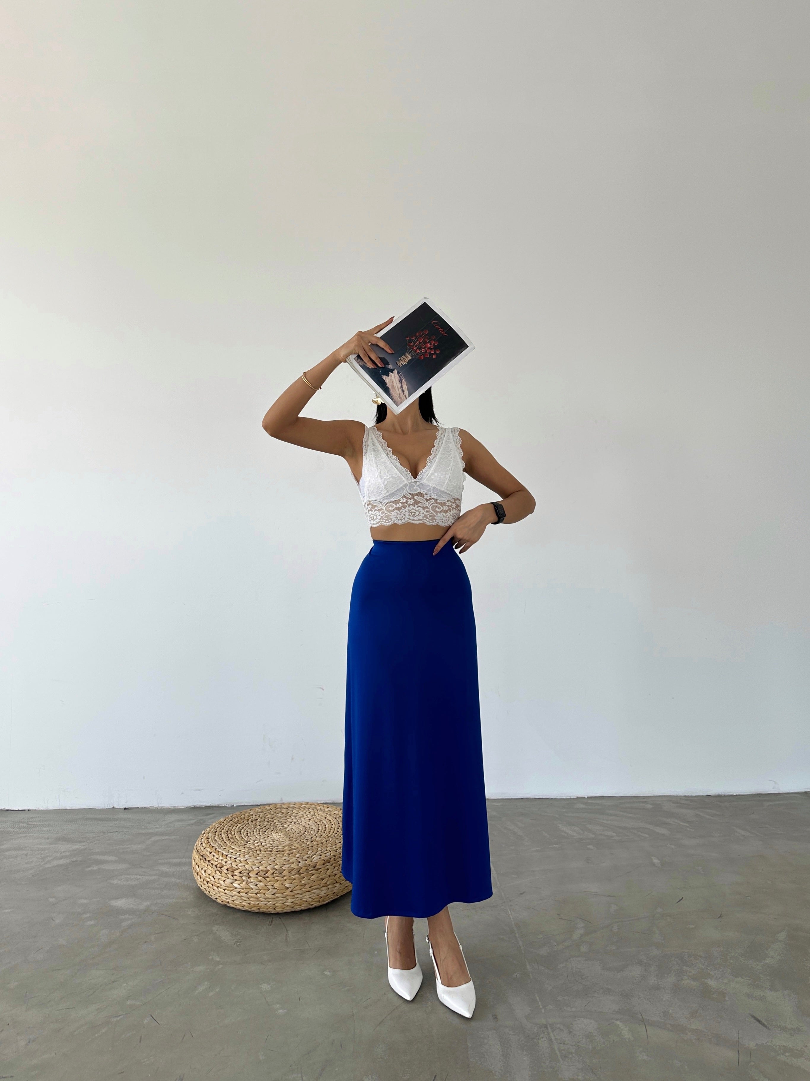 Elastic Waist Scuba Flared Skirt