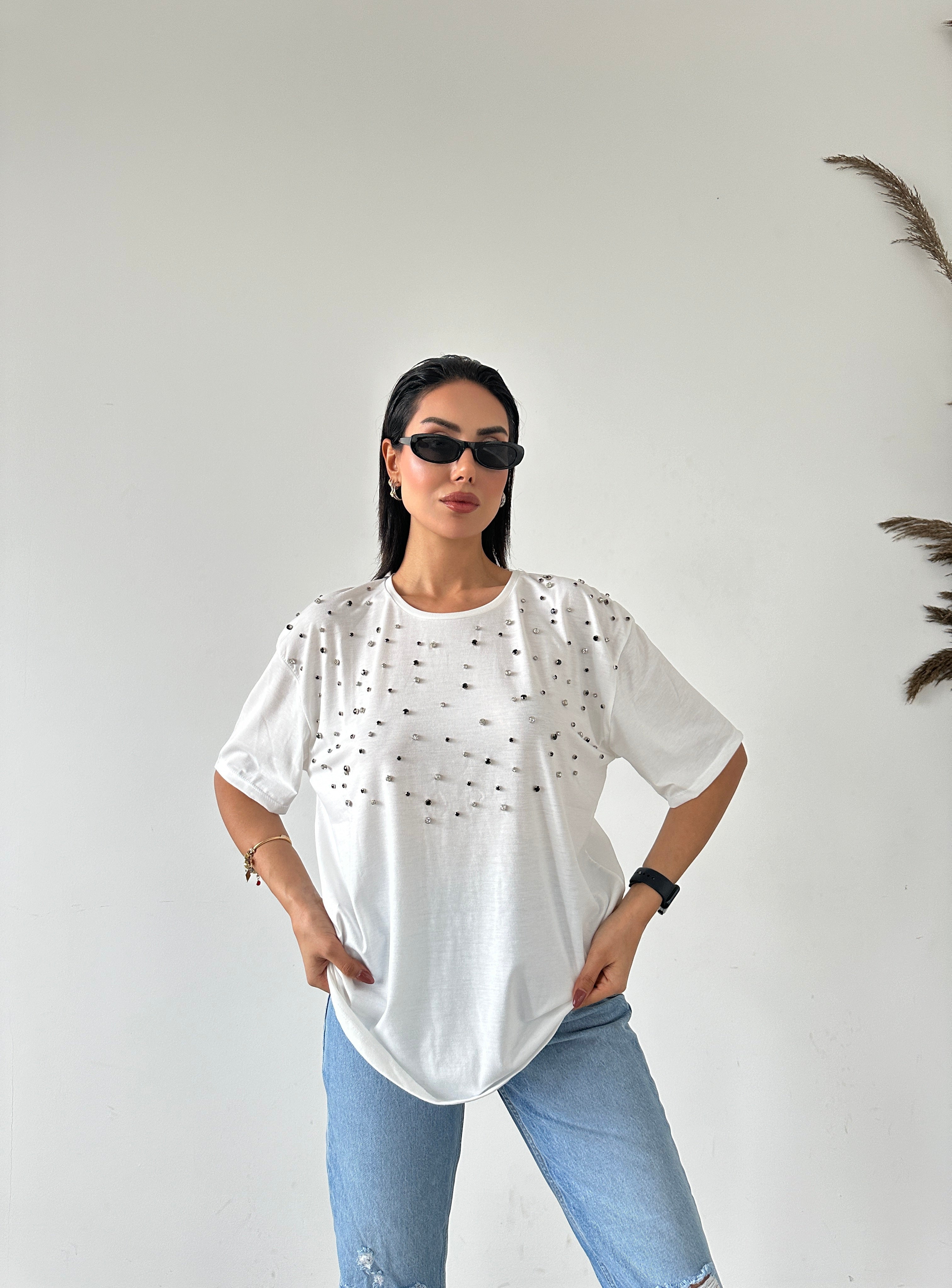 Parlak Taşlı T-shirt