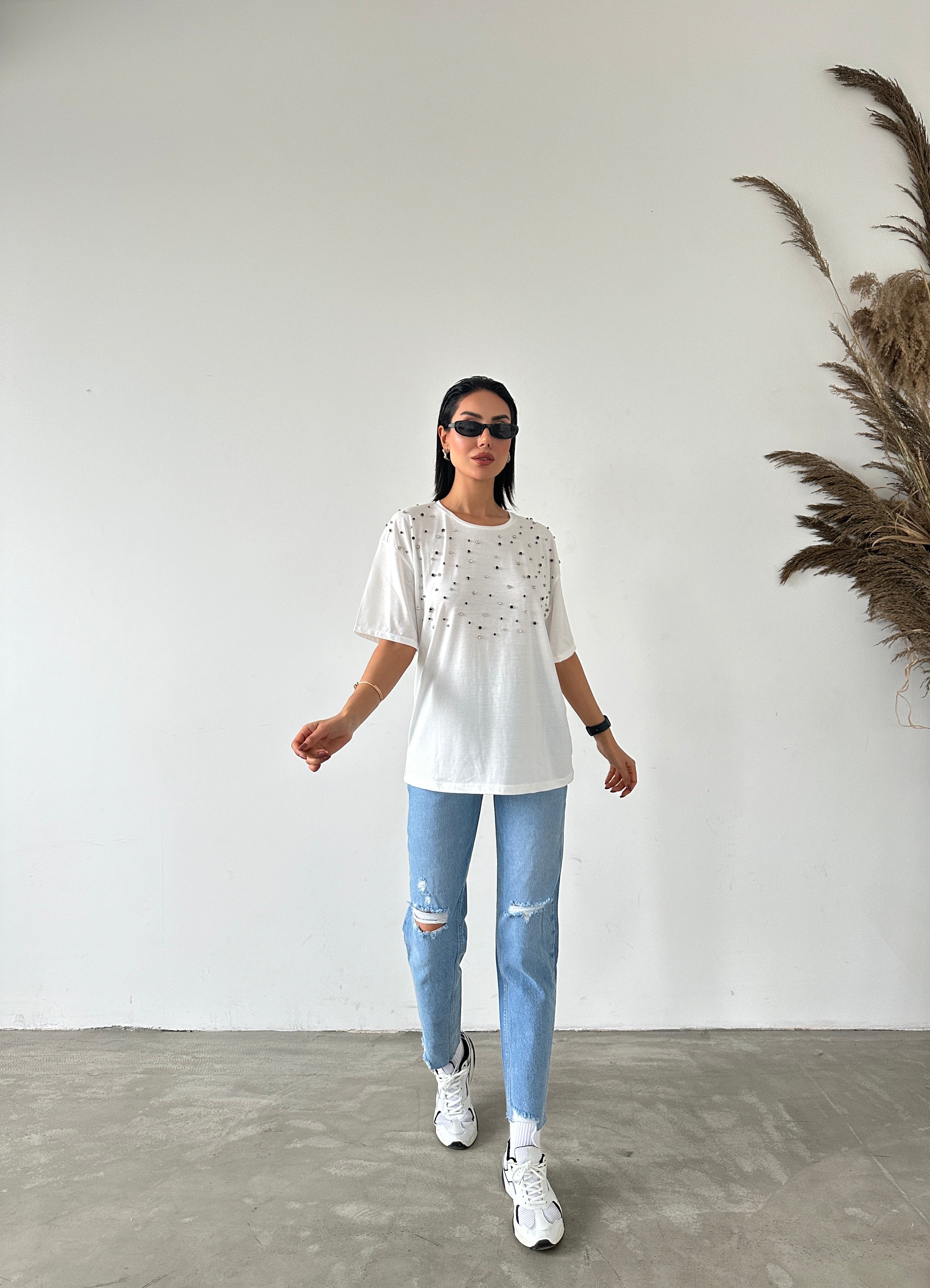 Parlak Taşlı T-shirt