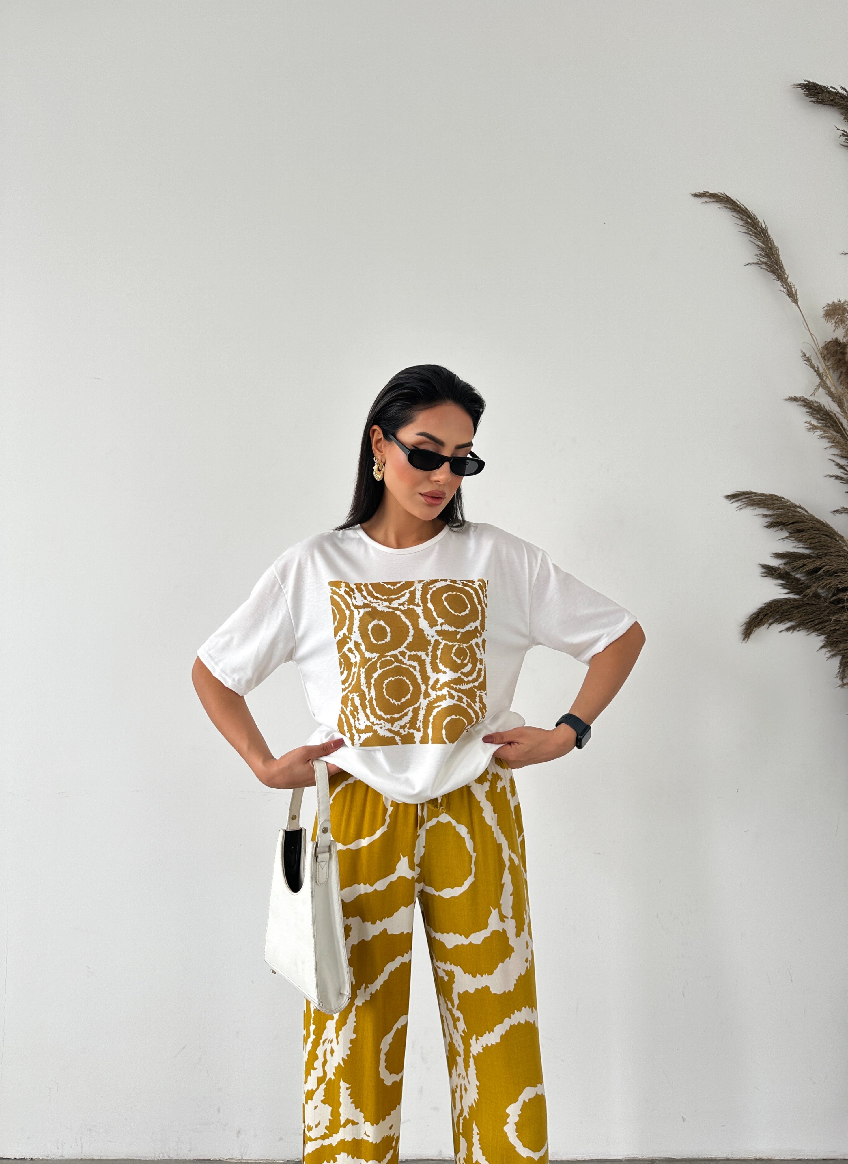 Etnik Desen Baskılı T-shirt
