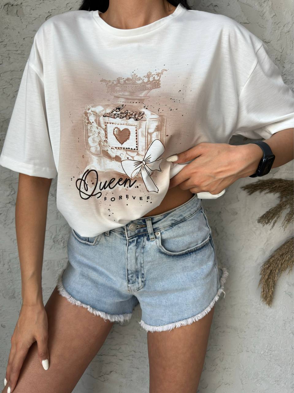 Queen Baskılı Basic T-shirt