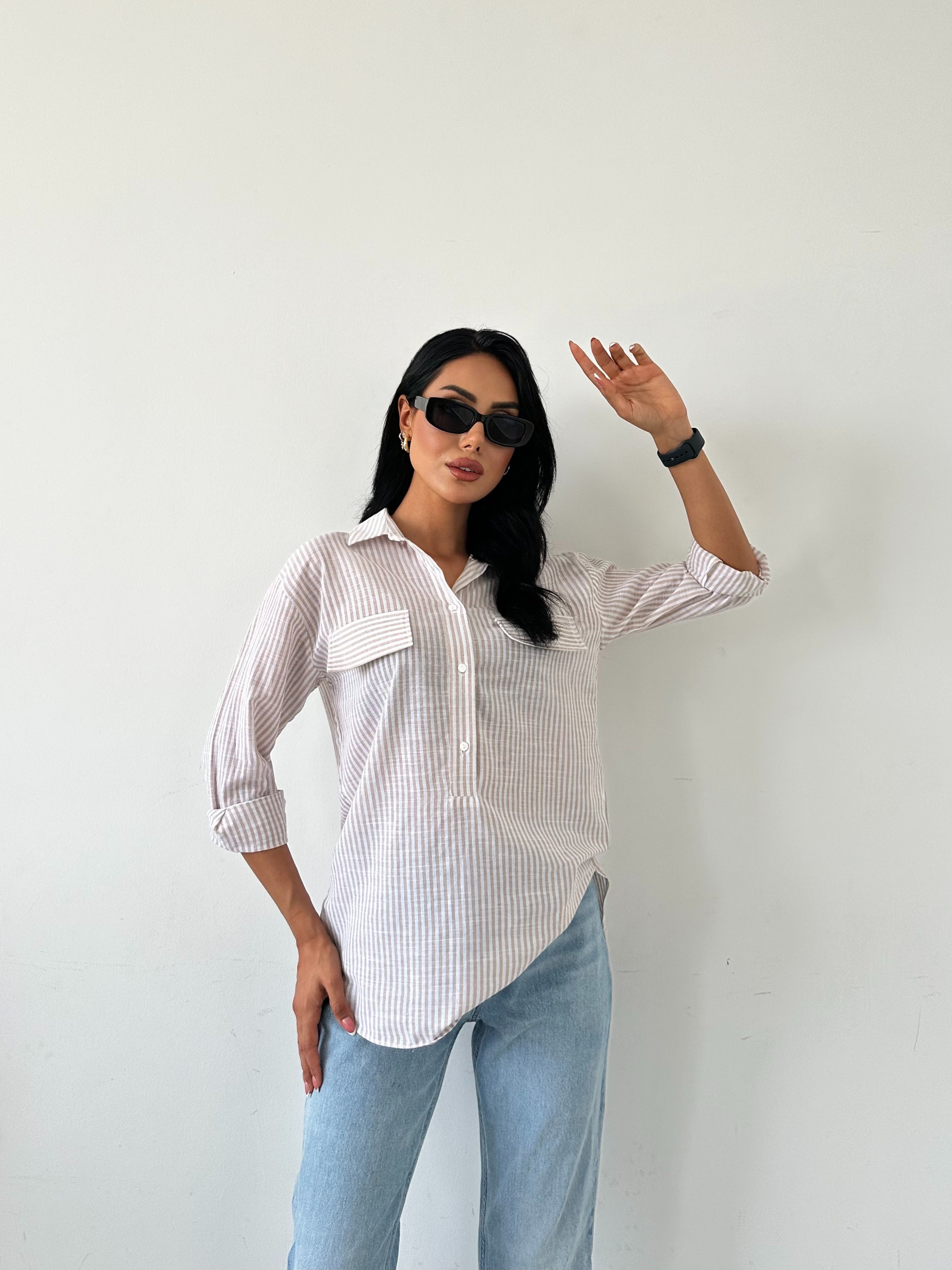 Striped Flap Pocket Summer Shirt
