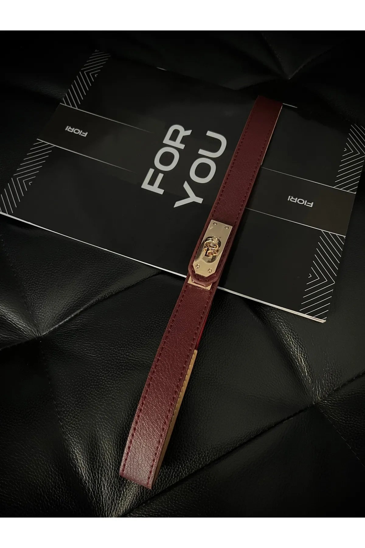Women's Thin Elastic Belt with Lock Buckle