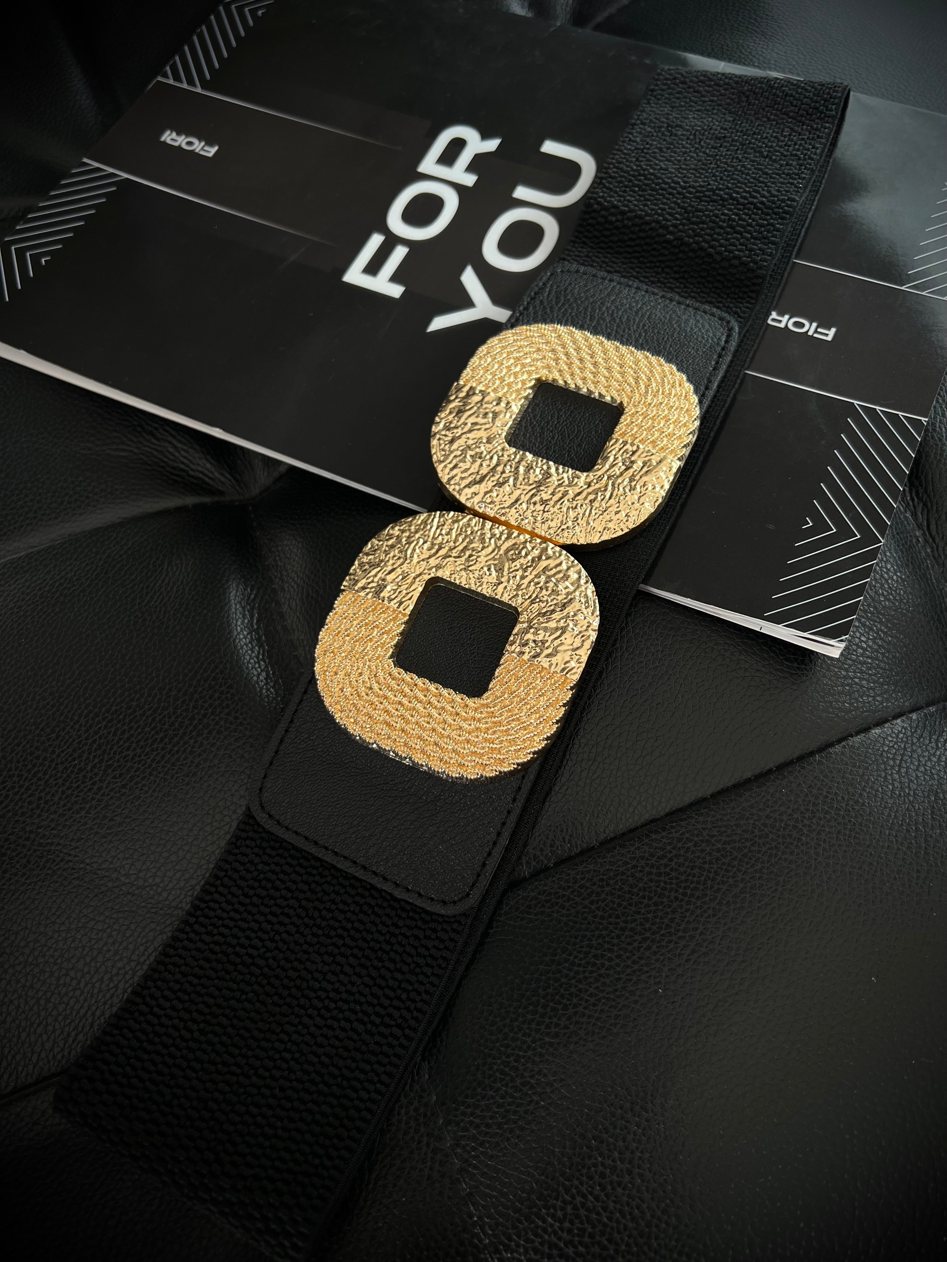 Gold Buckle Elastic Women's Belt