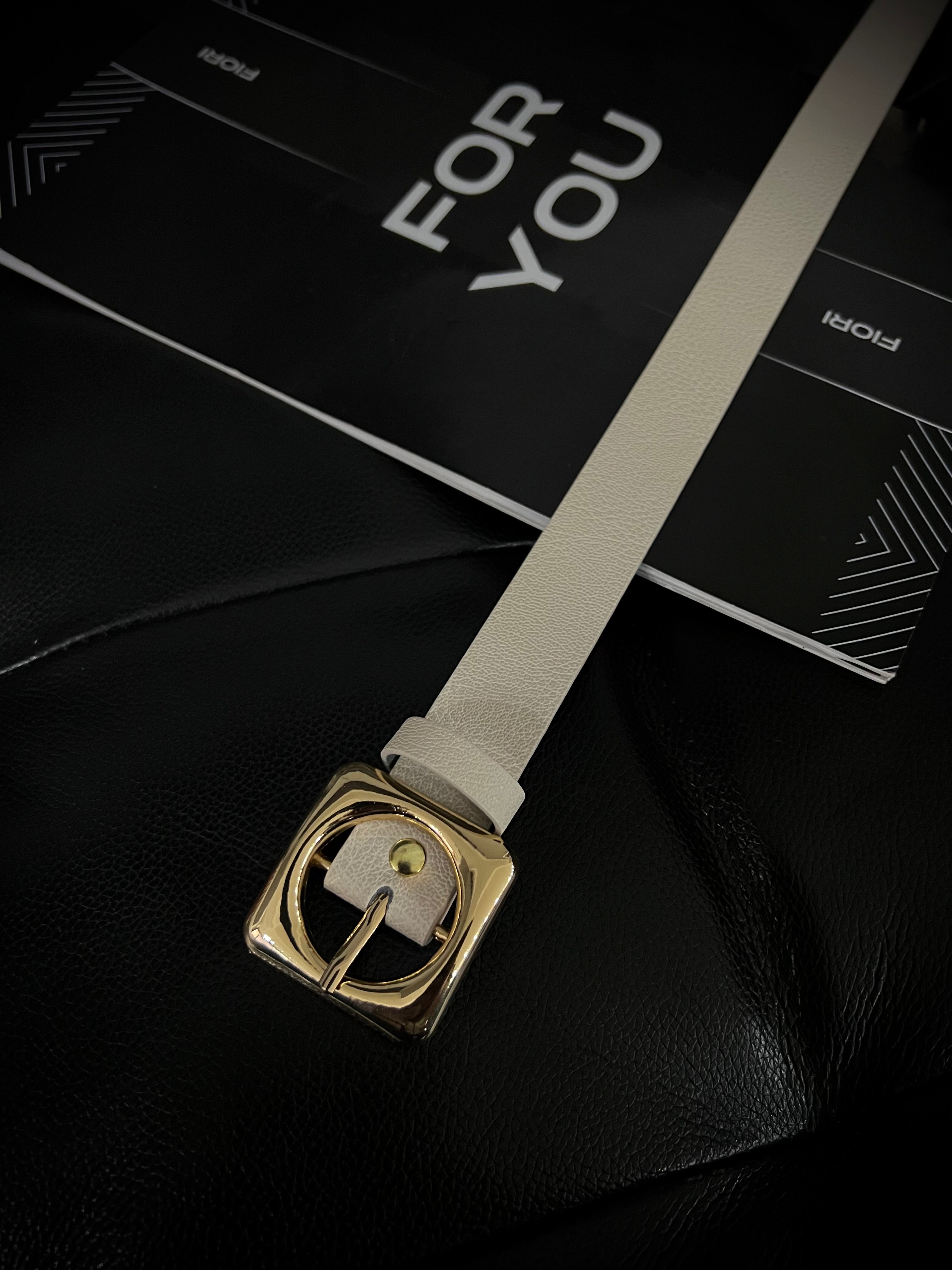 Square Gold Buckle Women's Belt