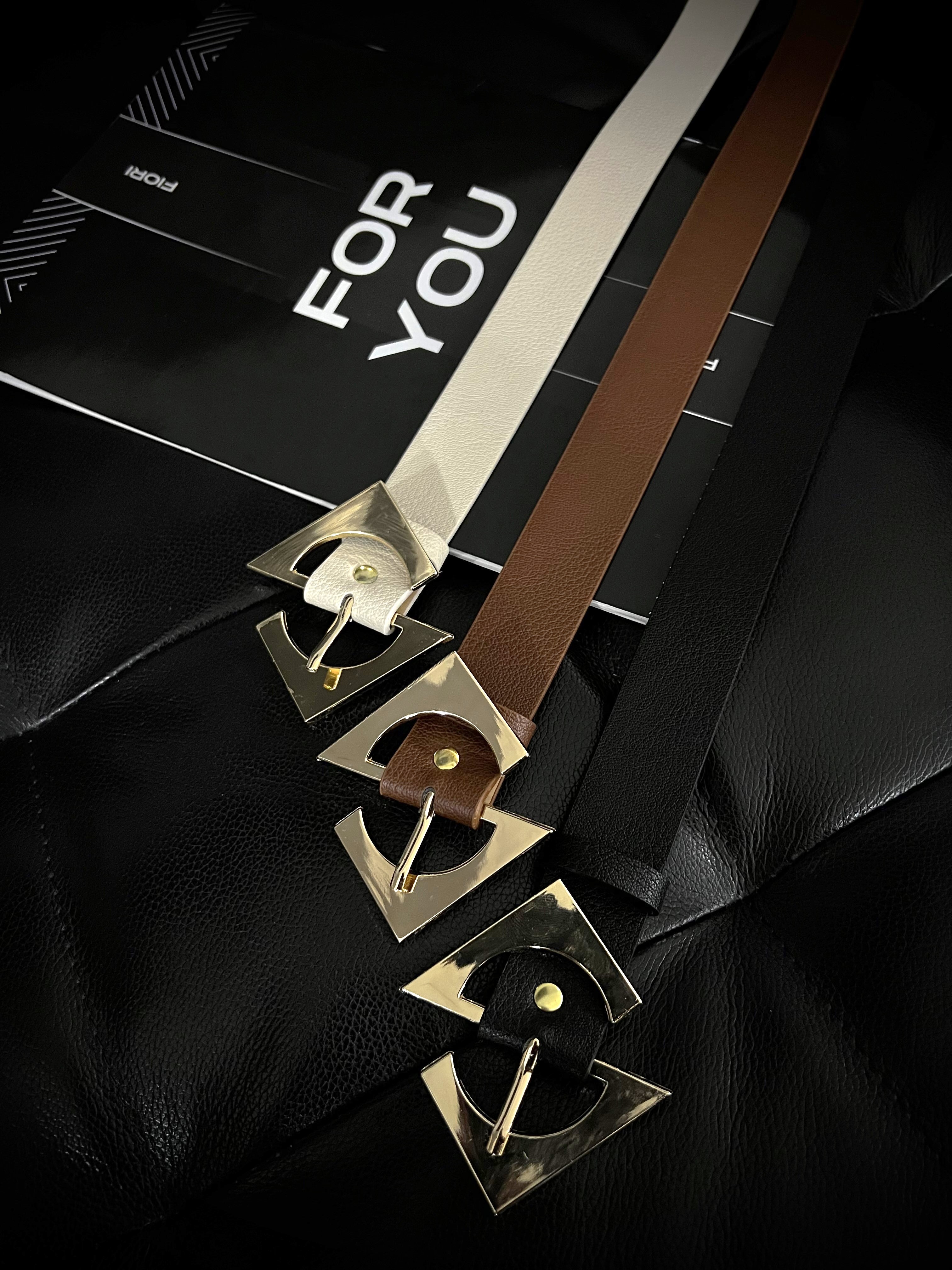 Design Gold Buckle Women's Belt