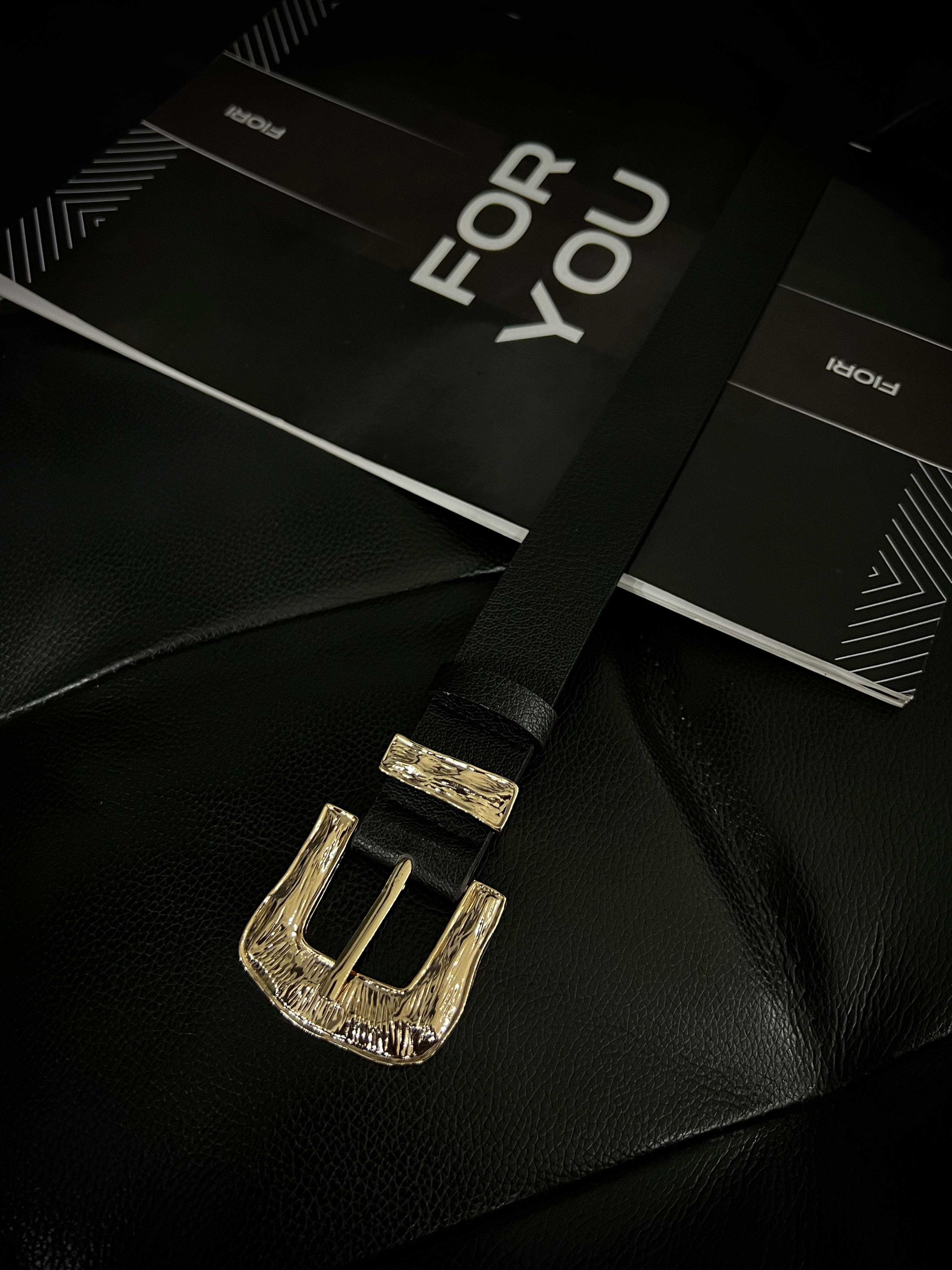 Fiori Gold Buckle Gold Cross Women's Belt